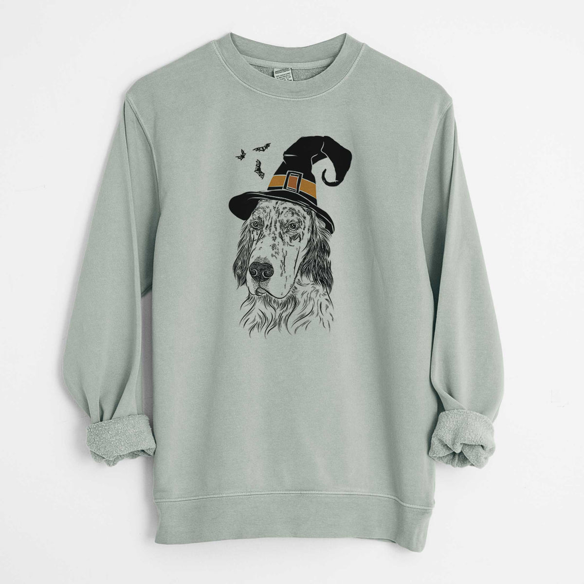 Witch Hutch the English Setter - Unisex Pigment Dyed Crew Sweatshirt