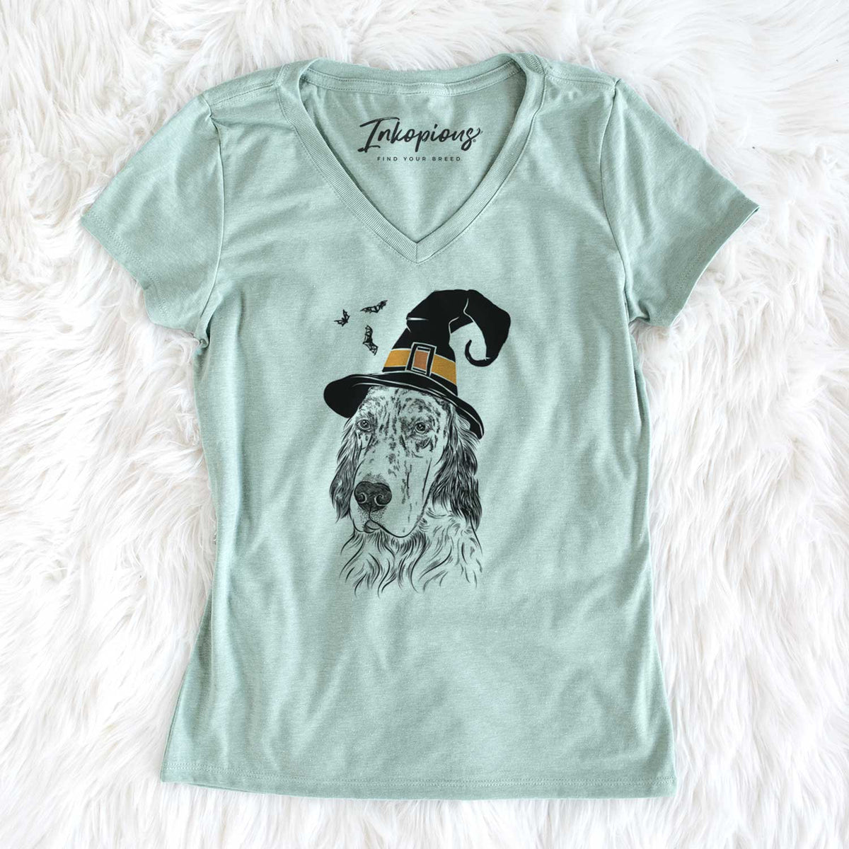 Witch Hutch the English Setter - Women's V-neck Shirt