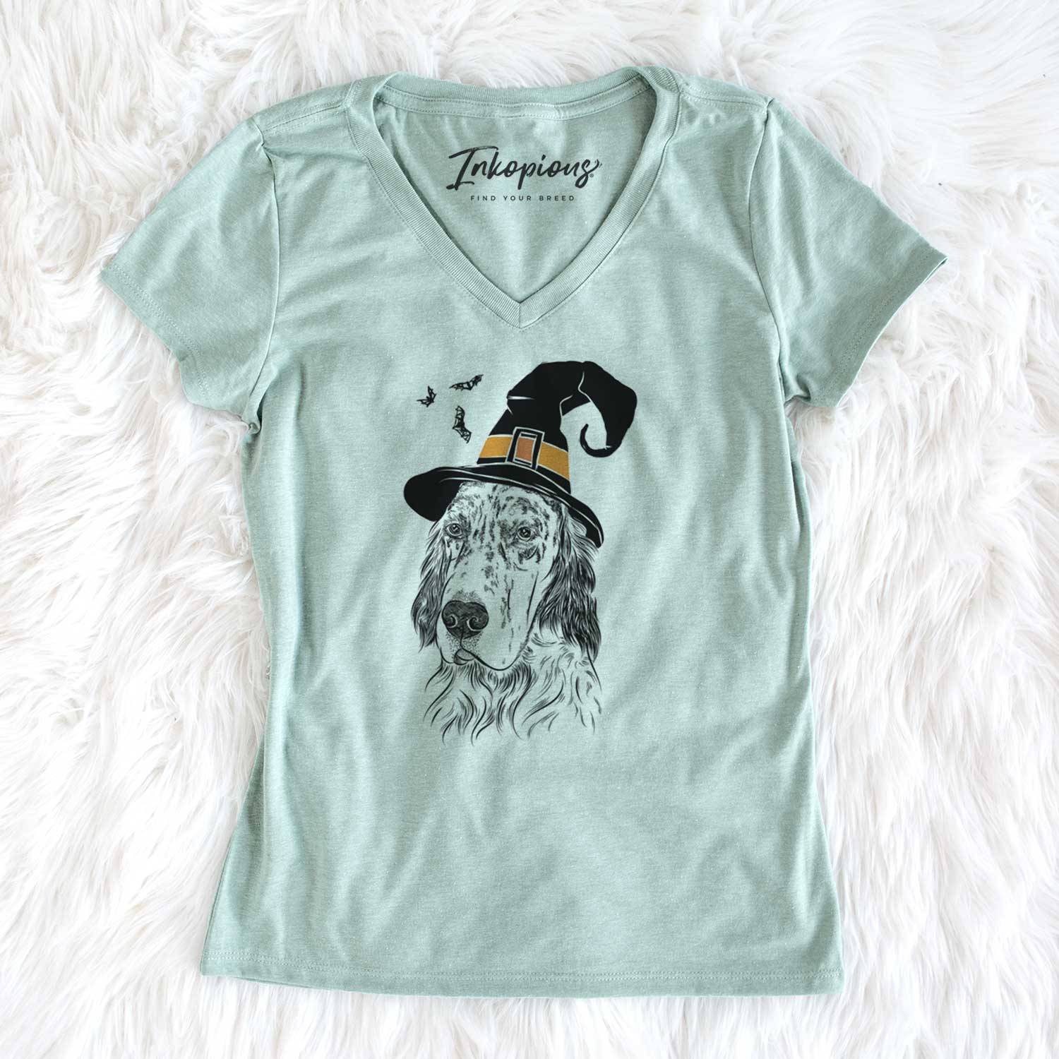 Witch Hutch the English Setter - Women's V-neck Shirt