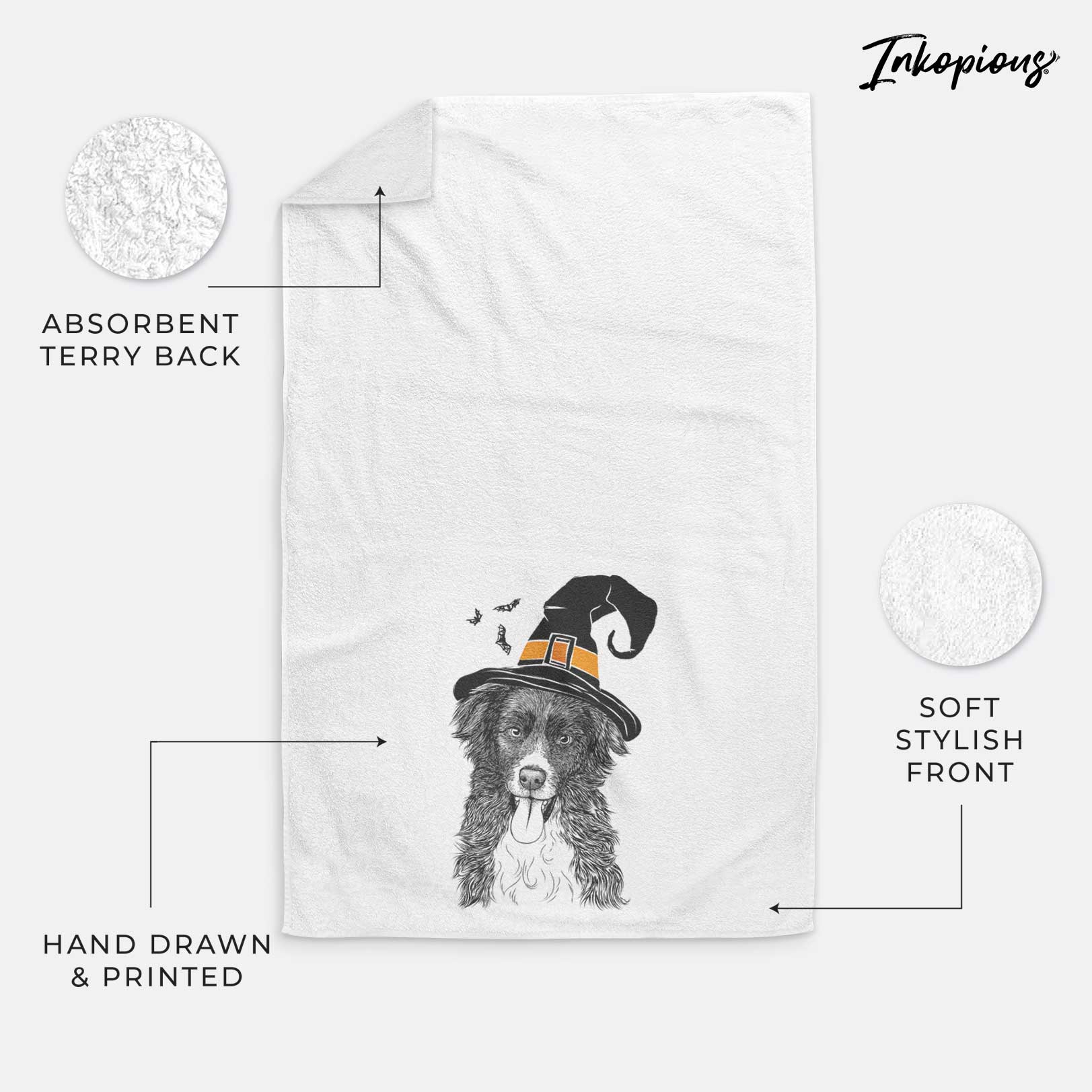 Indi the Border Collie Decorative Hand Towel