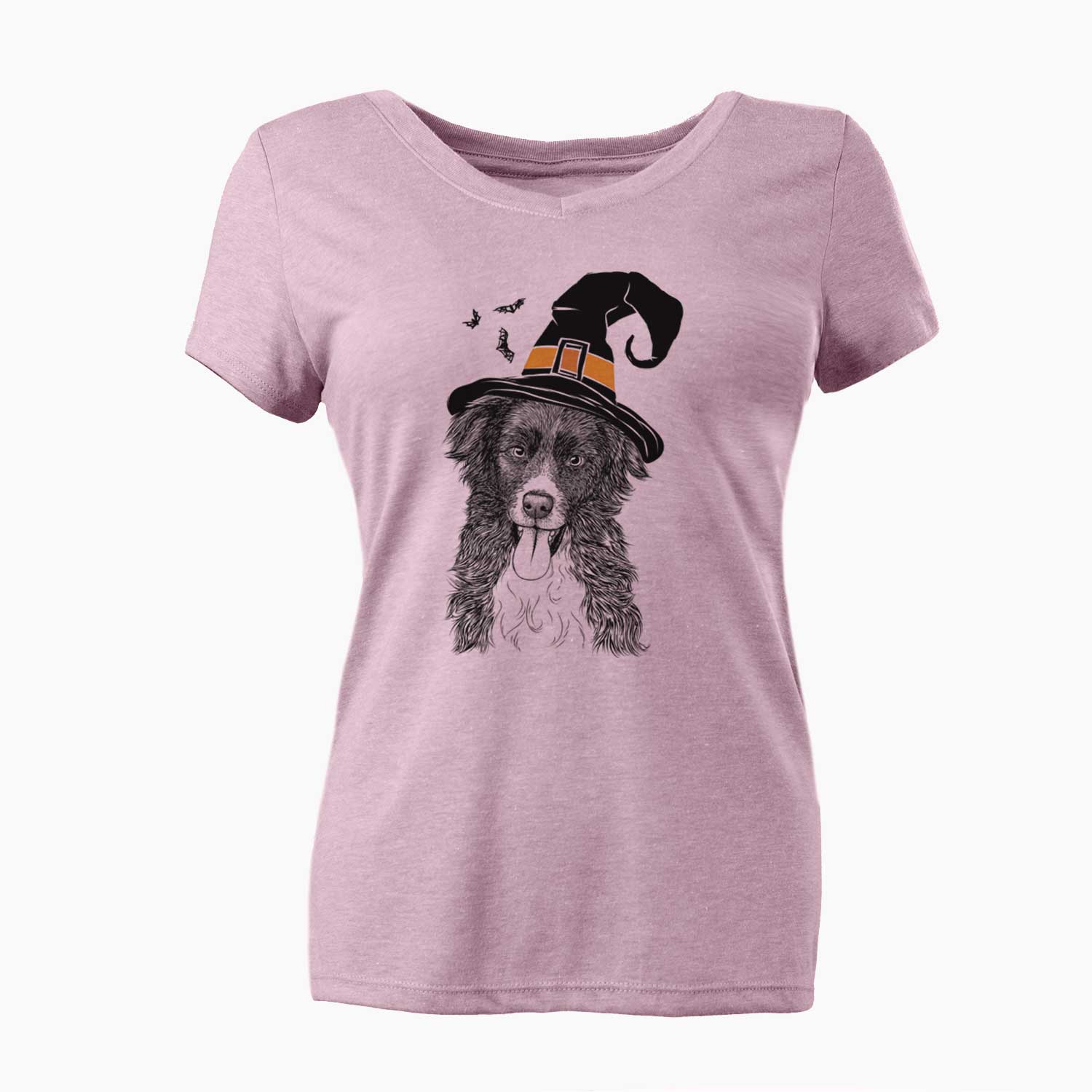 Witch Indi the Border Collie - Women's V-neck Shirt