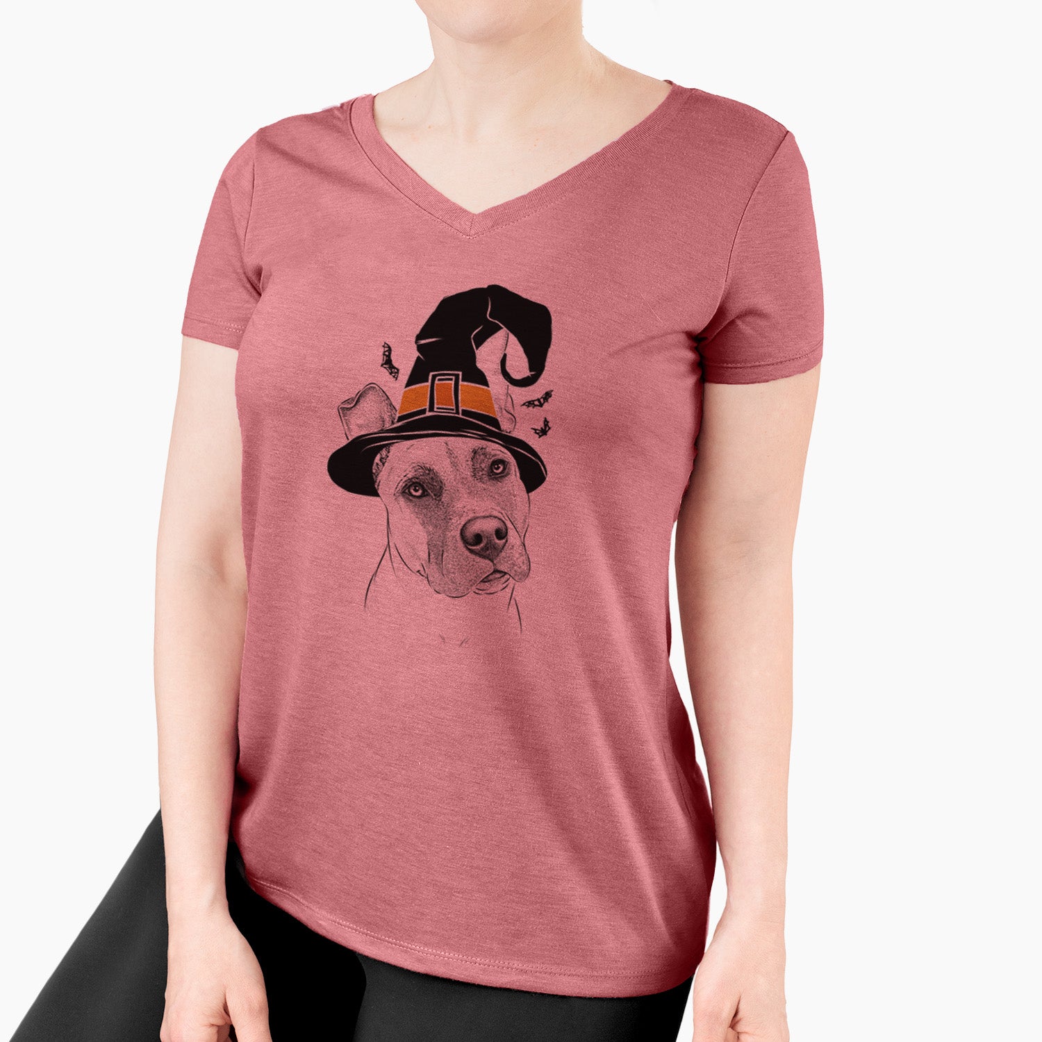 Witch Ivy the Pitbull Mix - Women's Perfect V-neck Shirt