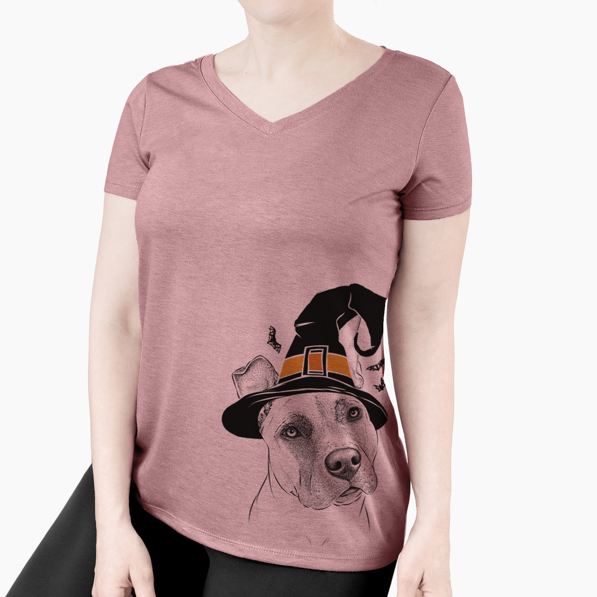 Witch Ivy the Pitbull Mix - Women's Perfect V-neck Shirt