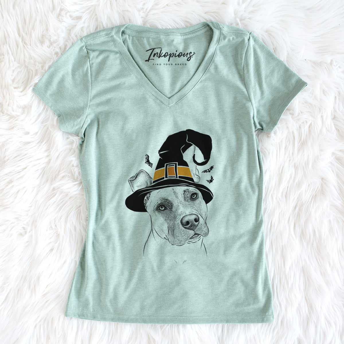 Witch Ivy the Pitbull Mix - Women's Perfect V-neck Shirt