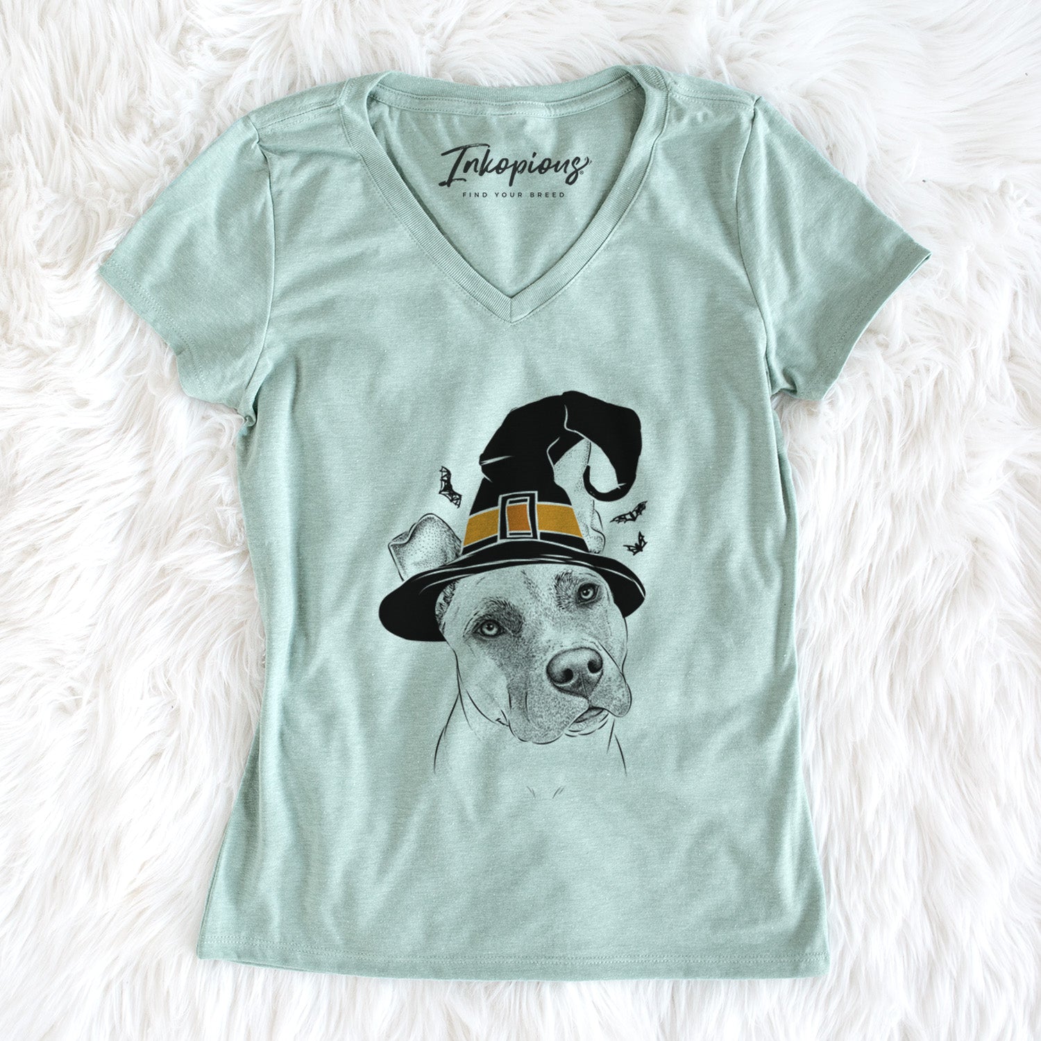 Witch Ivy the Pitbull Mix - Women's Perfect V-neck Shirt