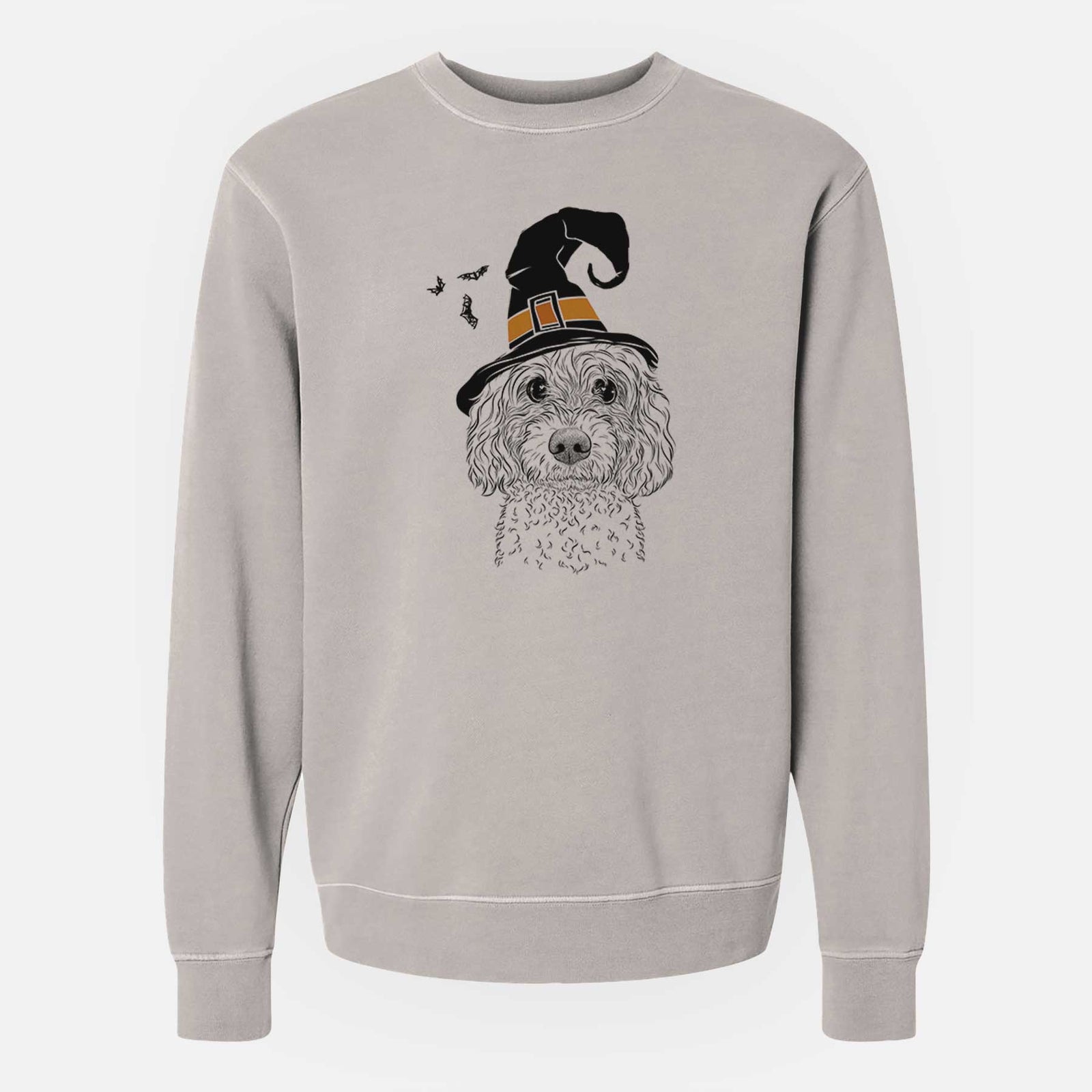 Witch Izzie the Cavachon - Unisex Pigment Dyed Crew Sweatshirt