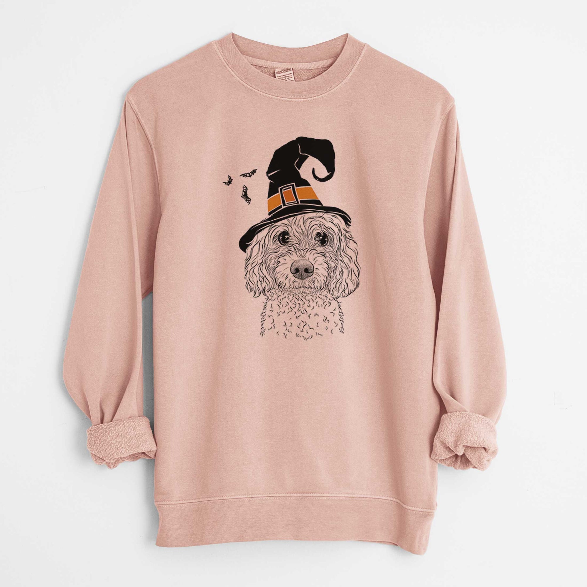 Witch Izzie the Cavachon - Unisex Pigment Dyed Crew Sweatshirt