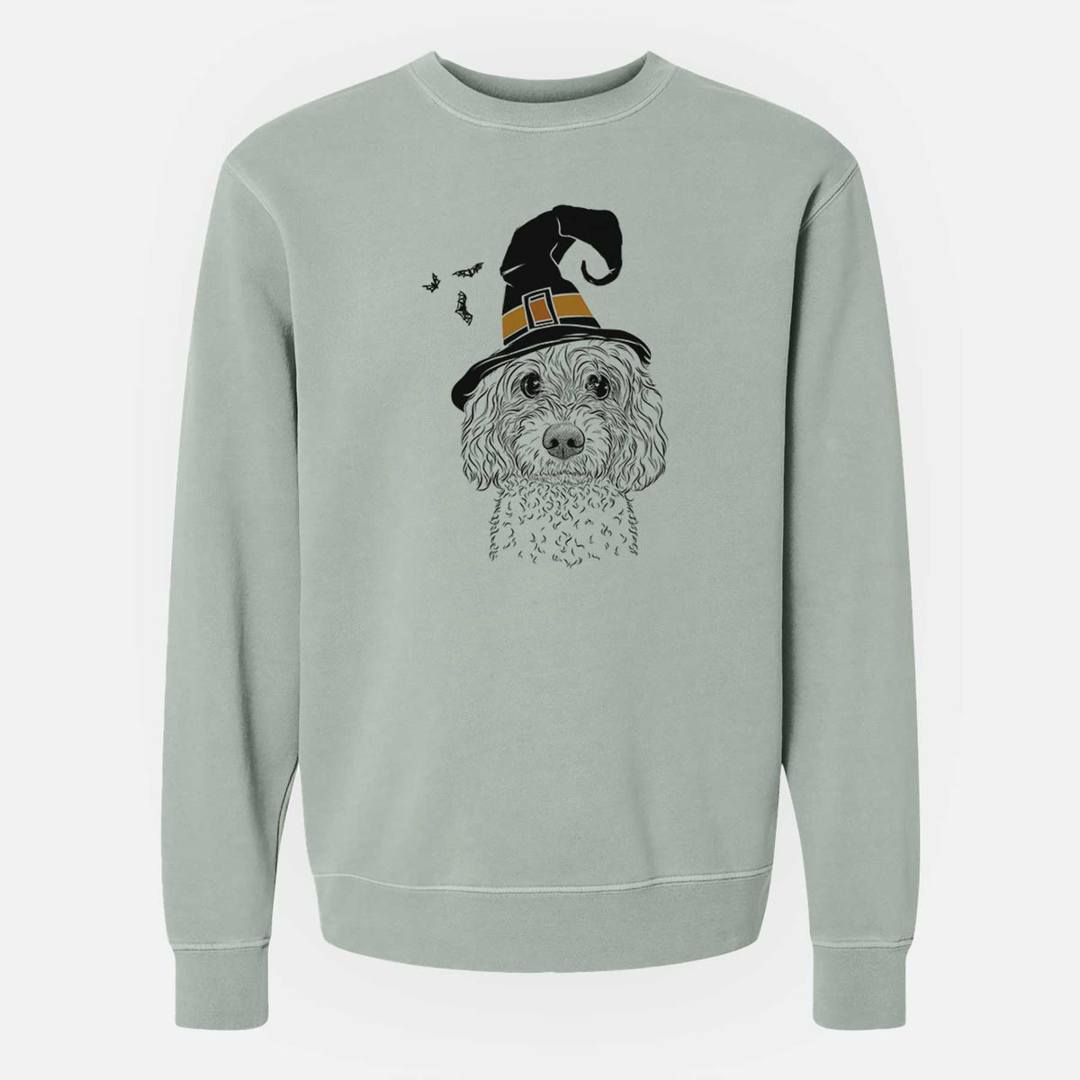 Witch Izzie the Cavachon - Unisex Pigment Dyed Crew Sweatshirt