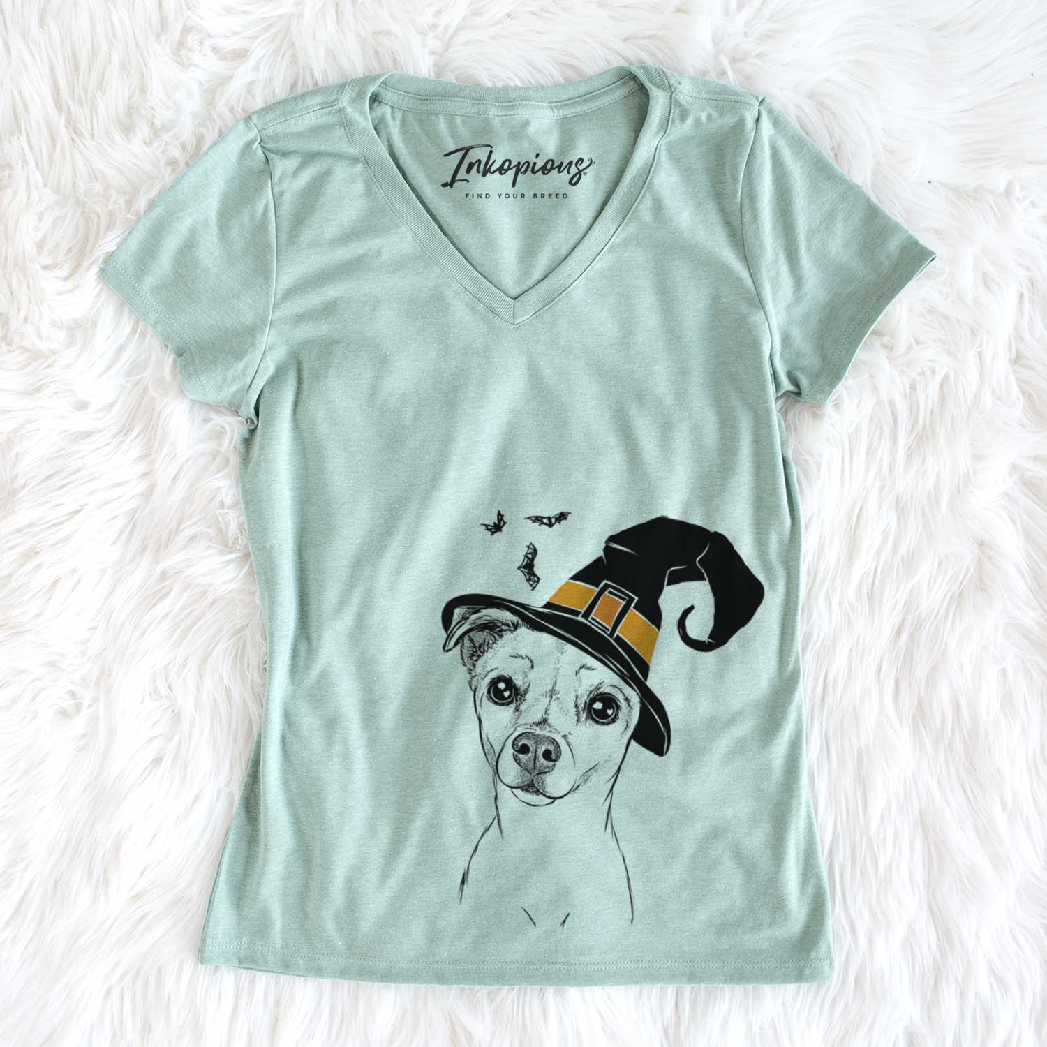 Witch Izzy the Chiweenie - Women's V-neck Shirt