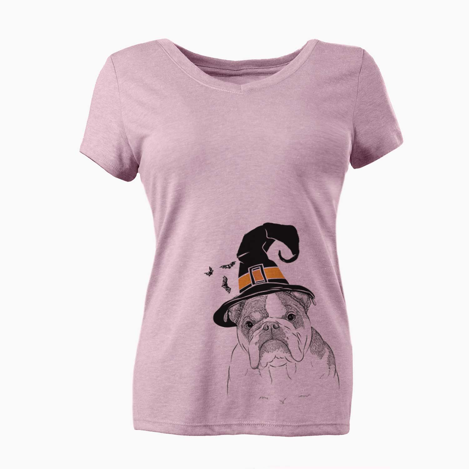 Witch Jack the English Bulldog - Women's Perfect V-neck Shirt