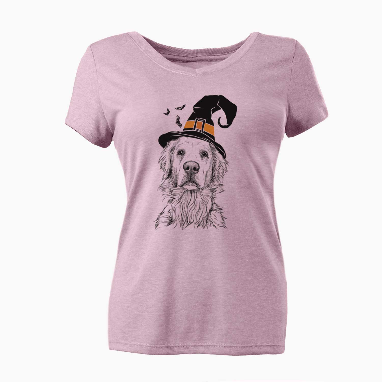 Witch Jake aroni the Golden Retriever - Women's V-neck Shirt
