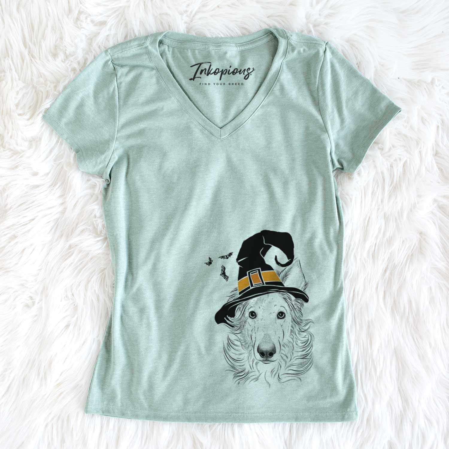 Witch Jasha the Borzoi - Women's V-neck Shirt