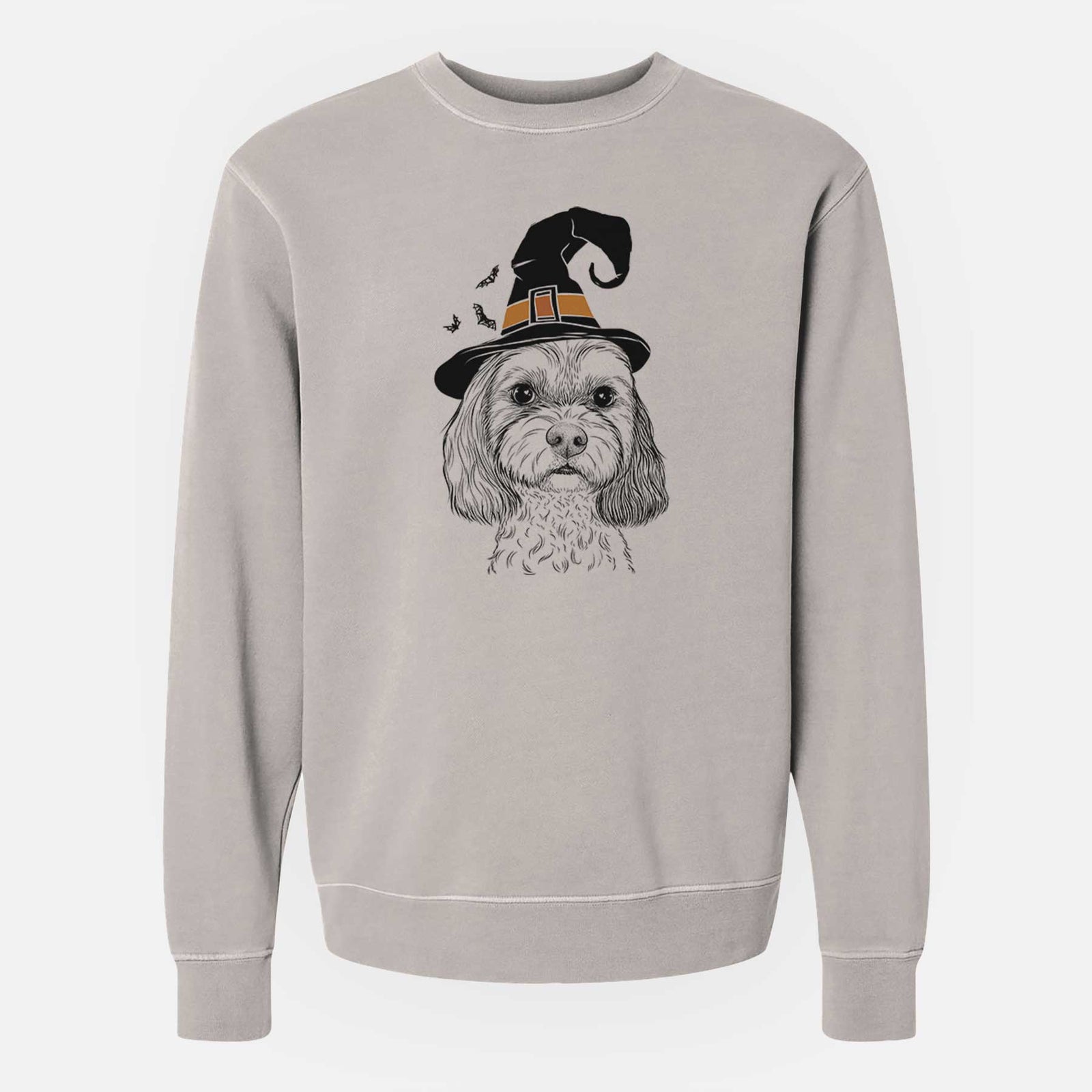 Witch Jasper Diggins the Cavapoo - Unisex Pigment Dyed Crew Sweatshirt