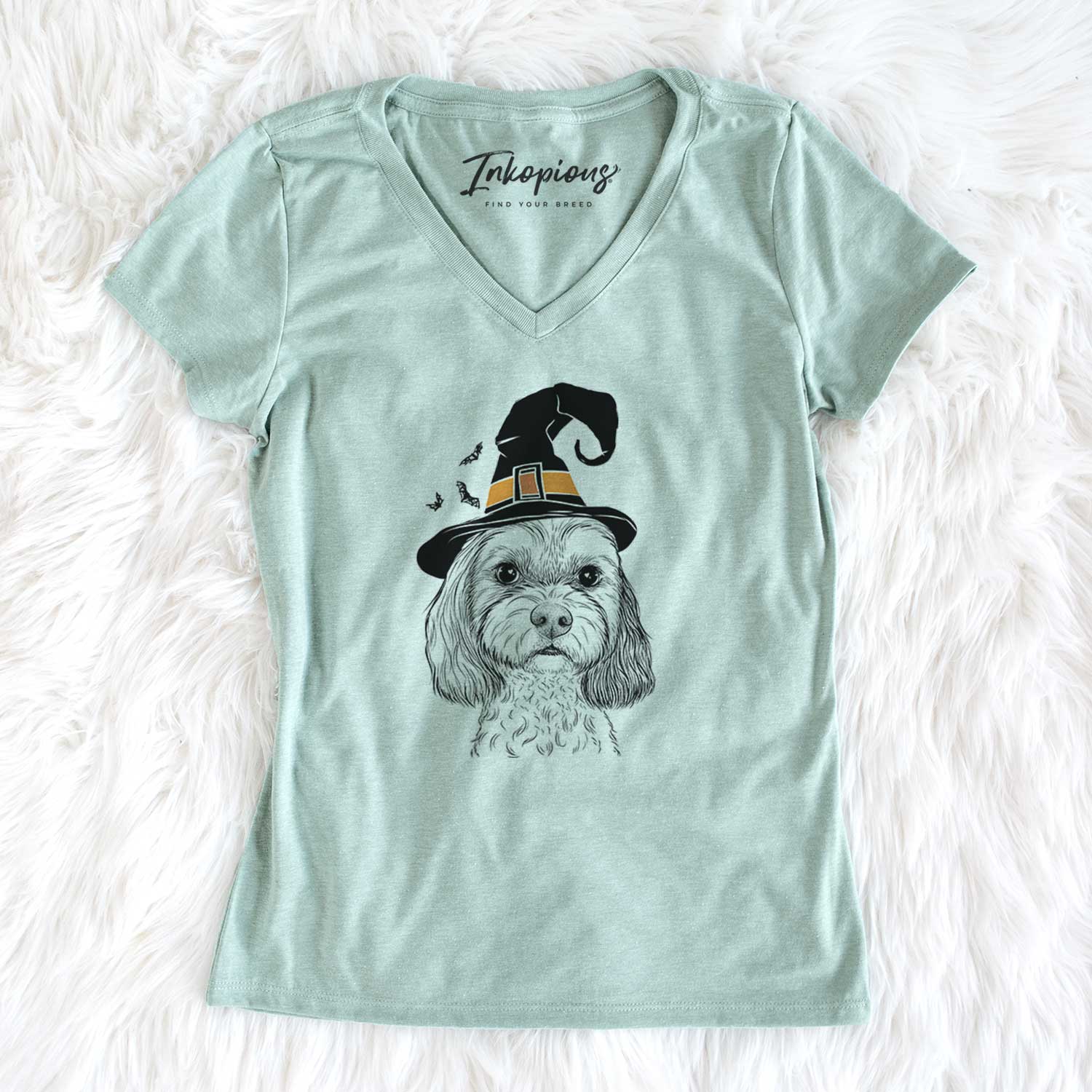 Witch Jasper Diggins the Cavapoo - Women's V-neck Shirt