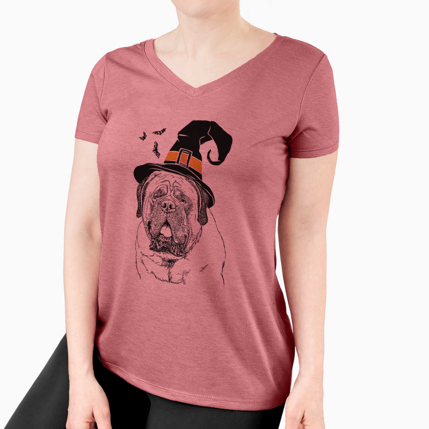 Witch Jed the English Mastiff - Women's V-neck Shirt