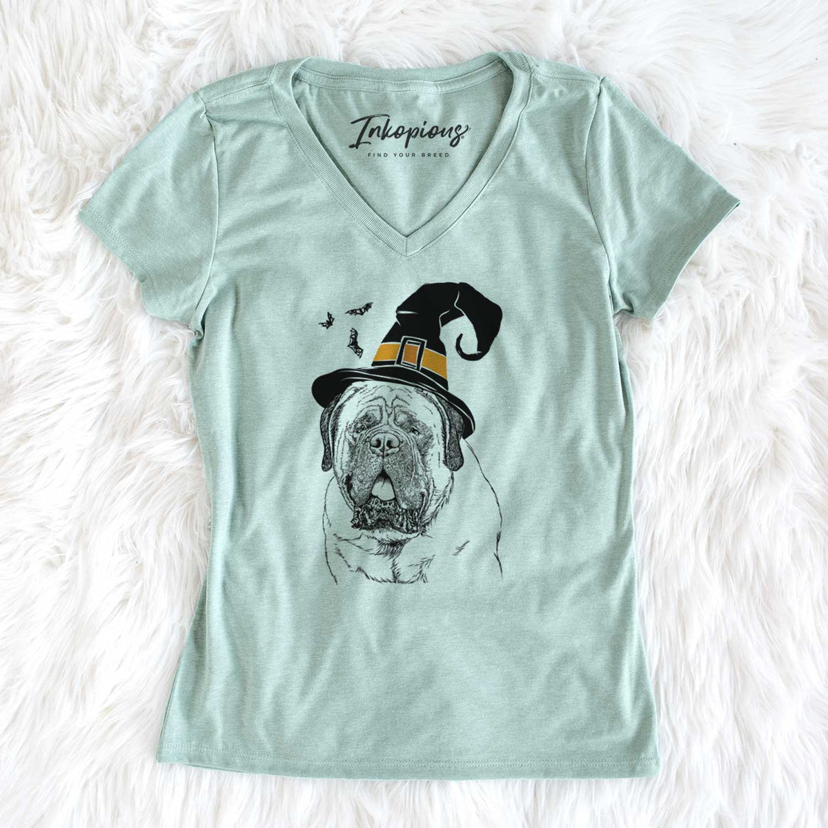 Witch Jed the English Mastiff - Women's V-neck Shirt