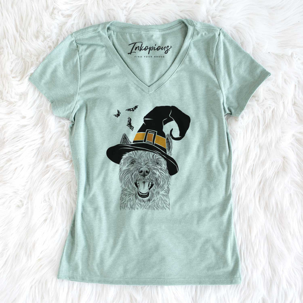Witch Jeff the Cairn Terrier - Women's V-neck Shirt