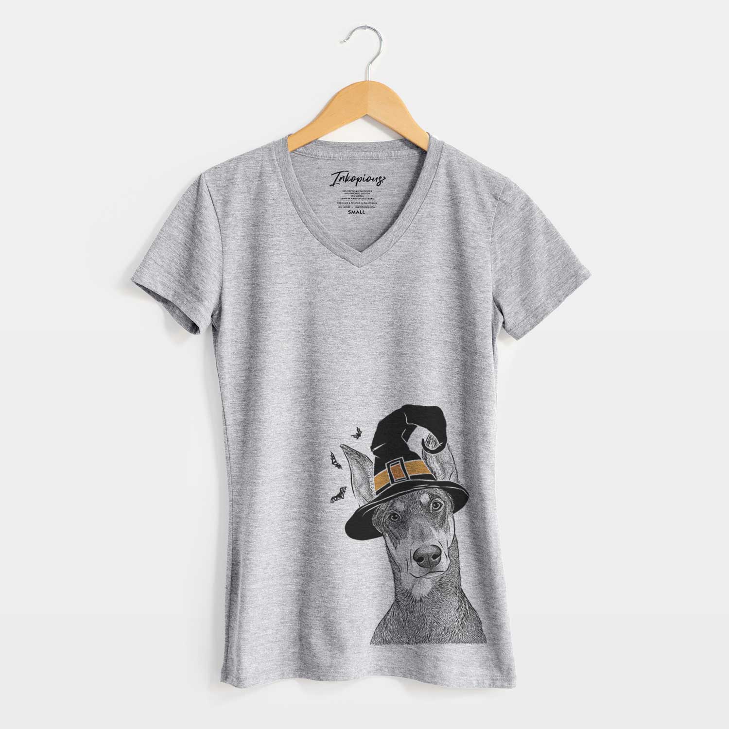 Witch Jenna the Doberman Pinscher - Women's V-neck Shirt