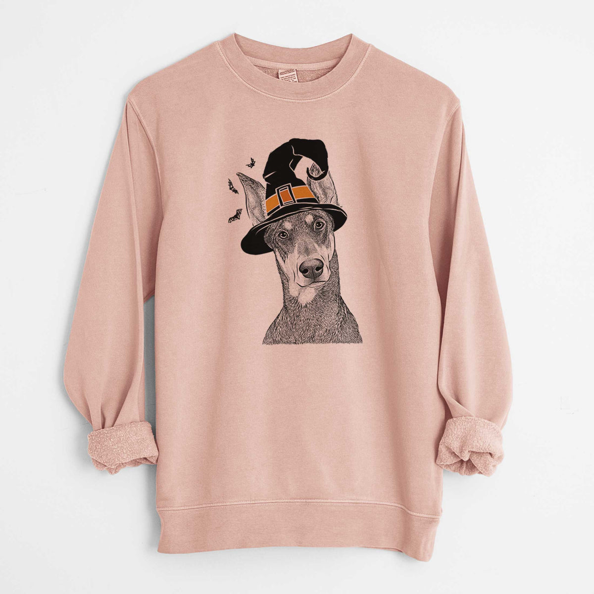 Witch Jenna the Doberman Pinscher - Unisex Pigment Dyed Crew Sweatshirt