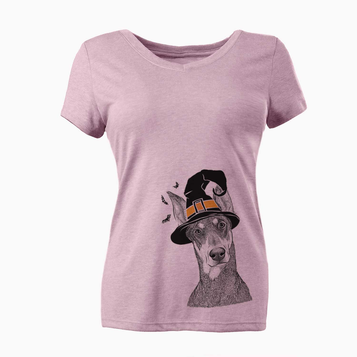 Witch Jenna the Doberman Pinscher - Women's V-neck Shirt