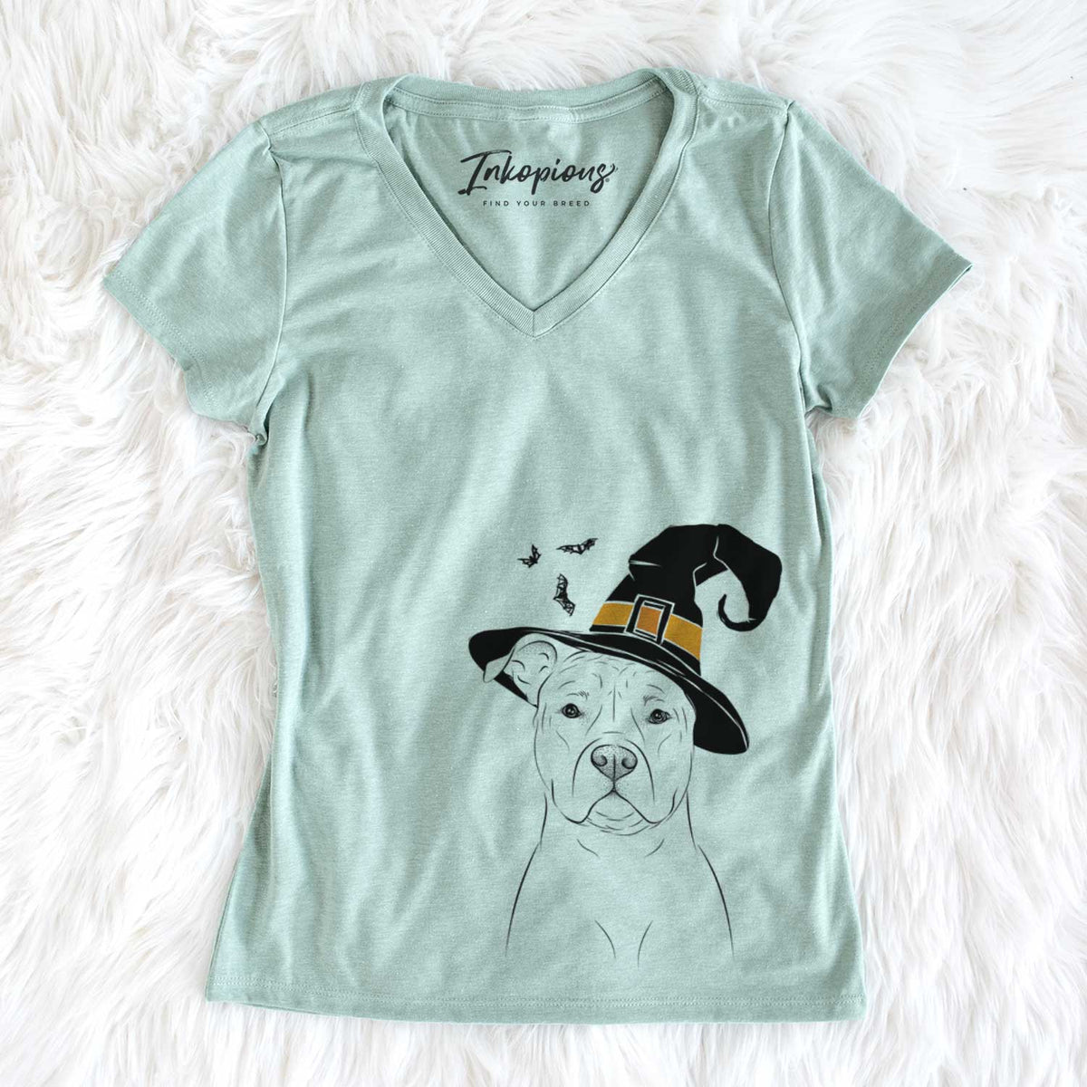 Witch Jethro the American Staffordshire Terrier - Women&#39;s V-neck Shirt