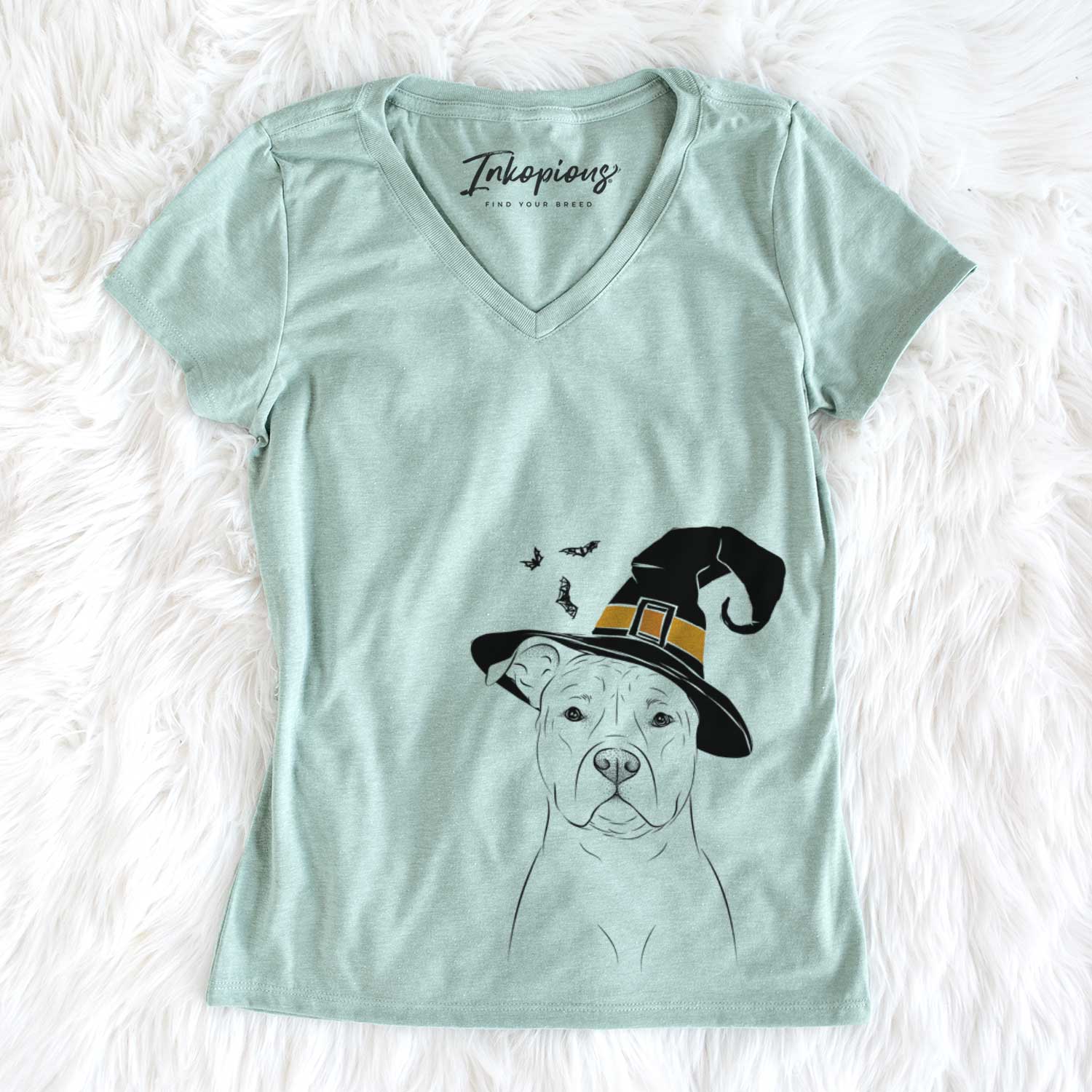 Witch Jethro the American Staffordshire Terrier - Women's V-neck Shirt