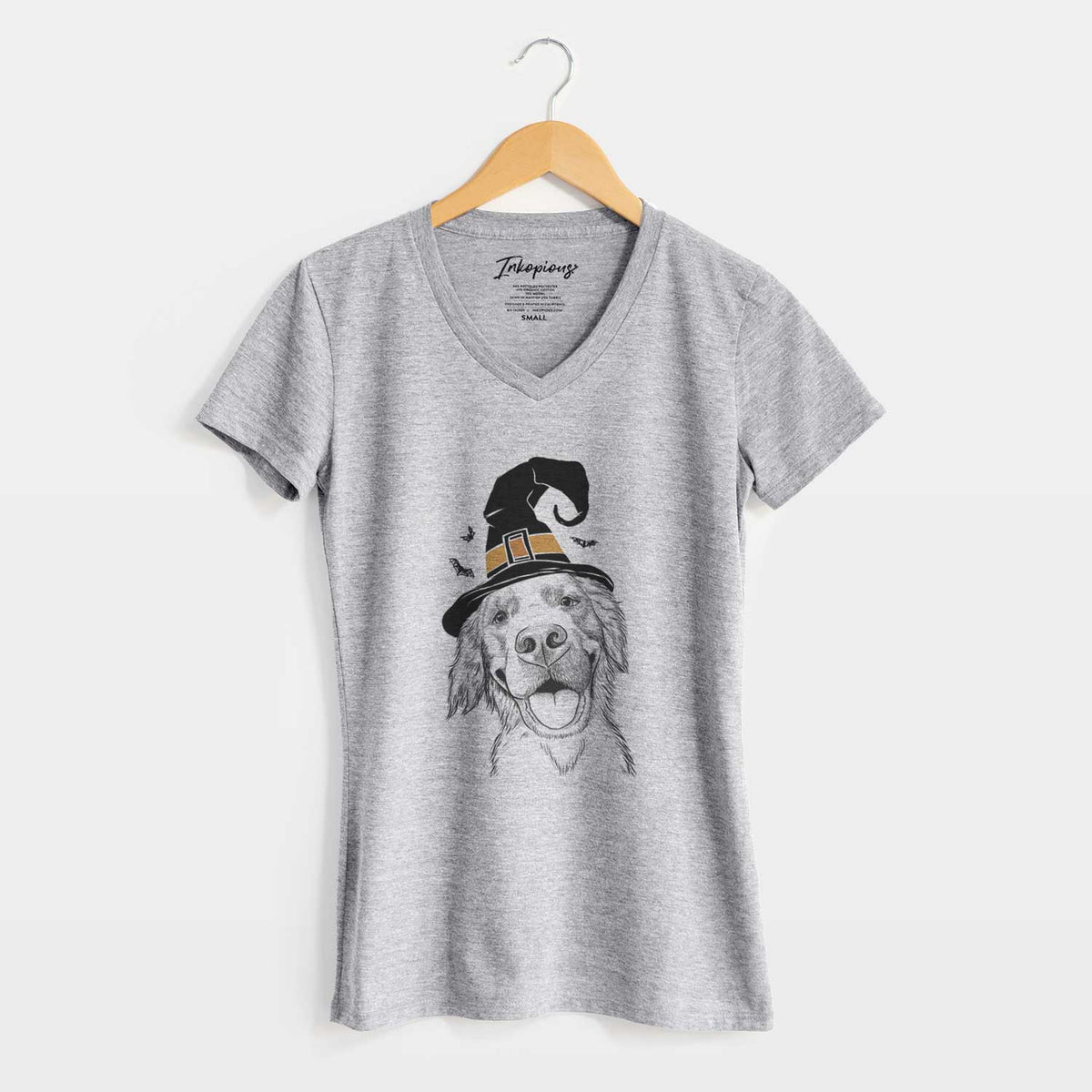 Witch Jordy the Golden Retriever - Women's V-neck Shirt