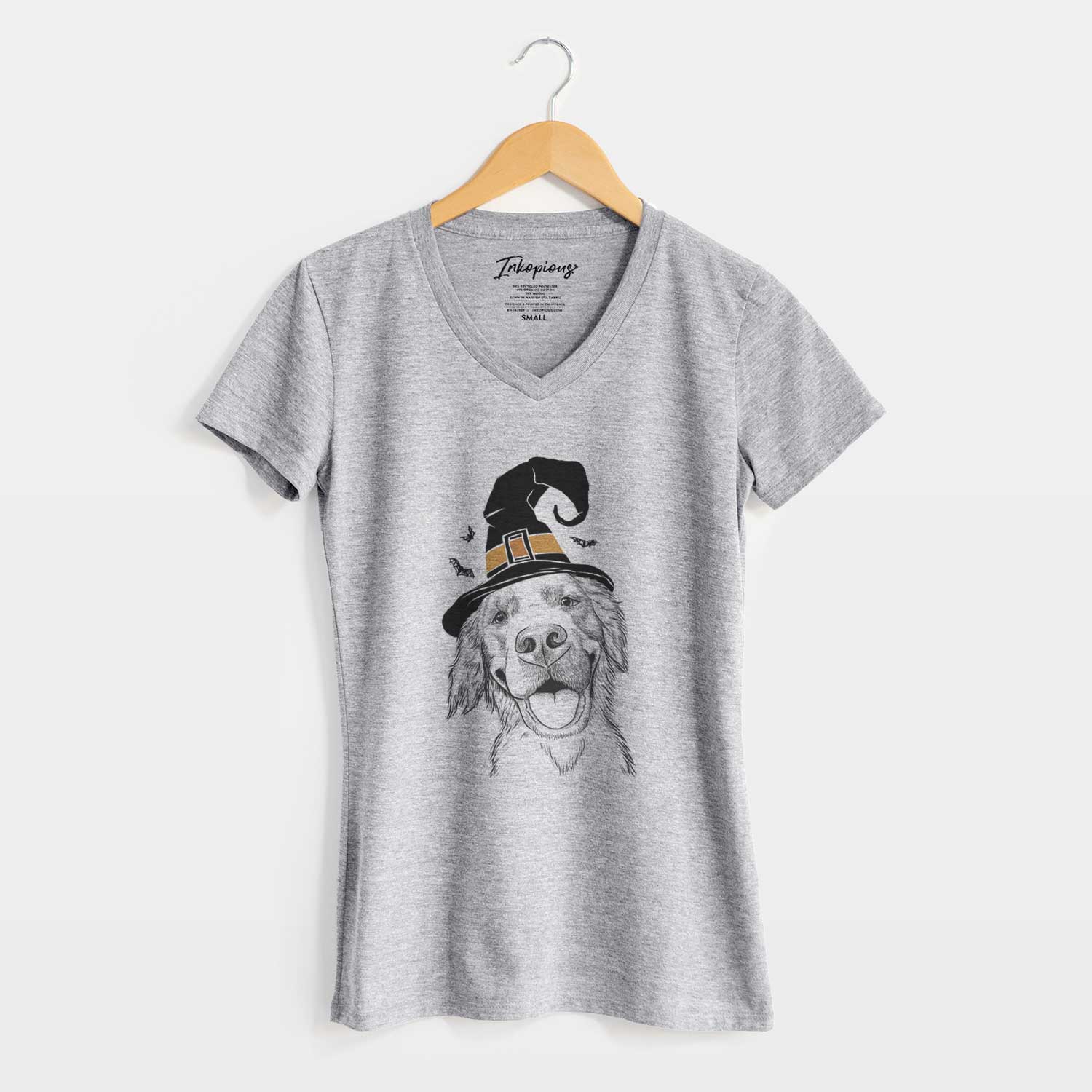 Witch Jordy the Golden Retriever - Women's V-neck Shirt
