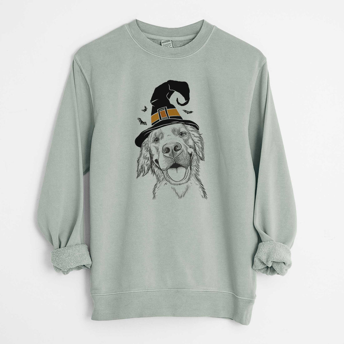 Witch Jordy the Golden Retriever - Unisex Pigment Dyed Crew Sweatshirt