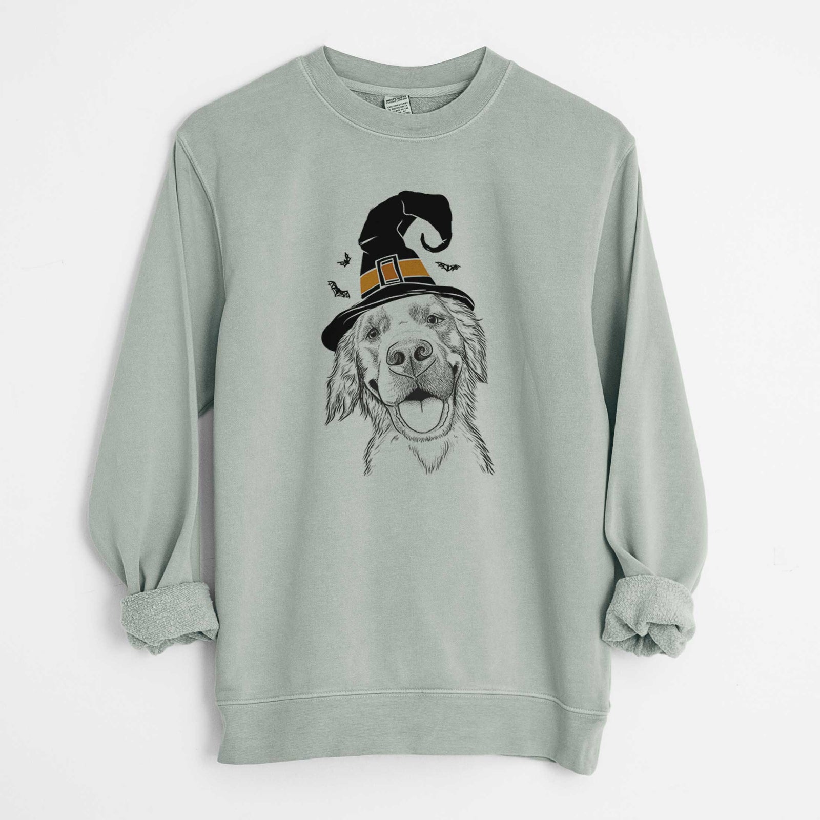 Witch Jordy the Golden Retriever - Unisex Pigment Dyed Crew Sweatshirt