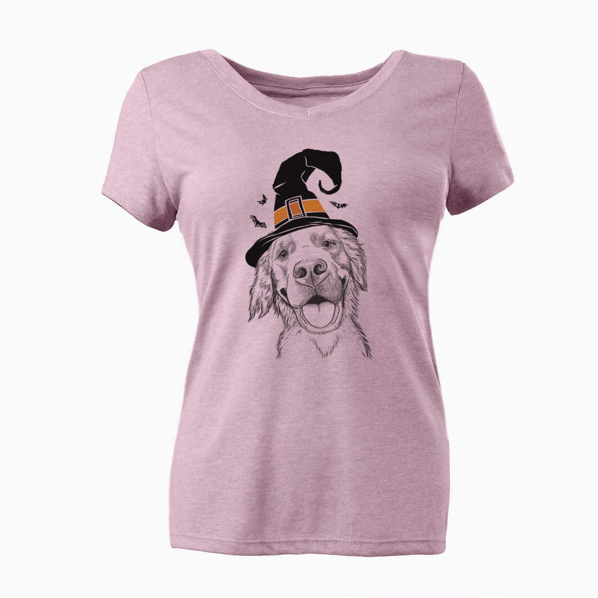 Witch Jordy the Golden Retriever - Women's V-neck Shirt