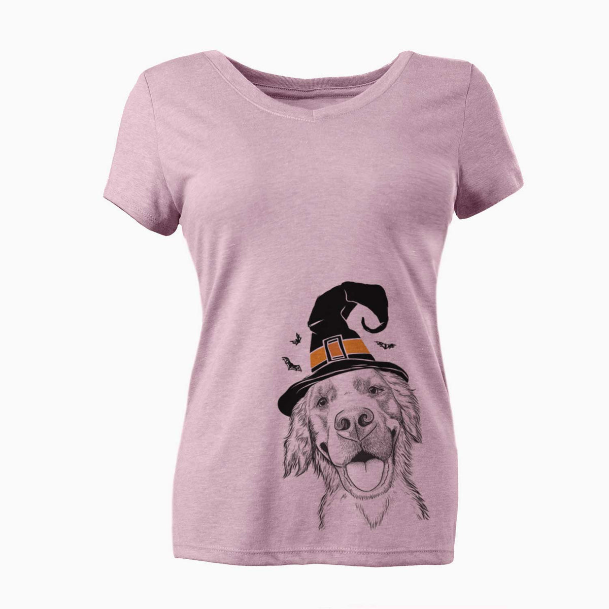 Witch Jordy the Golden Retriever - Women's V-neck Shirt