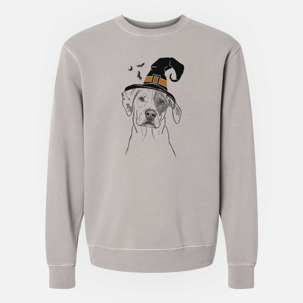 Witch Julio the Dogo Argentino Mix - Unisex Pigment Dyed Crew Sweatshirt