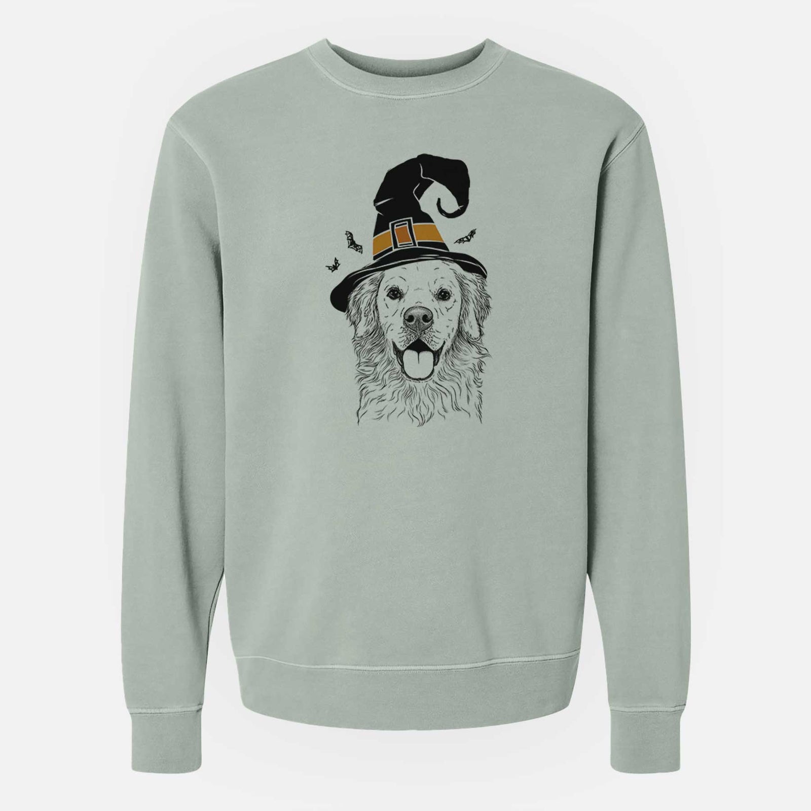 Witch Juniper the Golden Retriever - Unisex Pigment Dyed Crew Sweatshirt