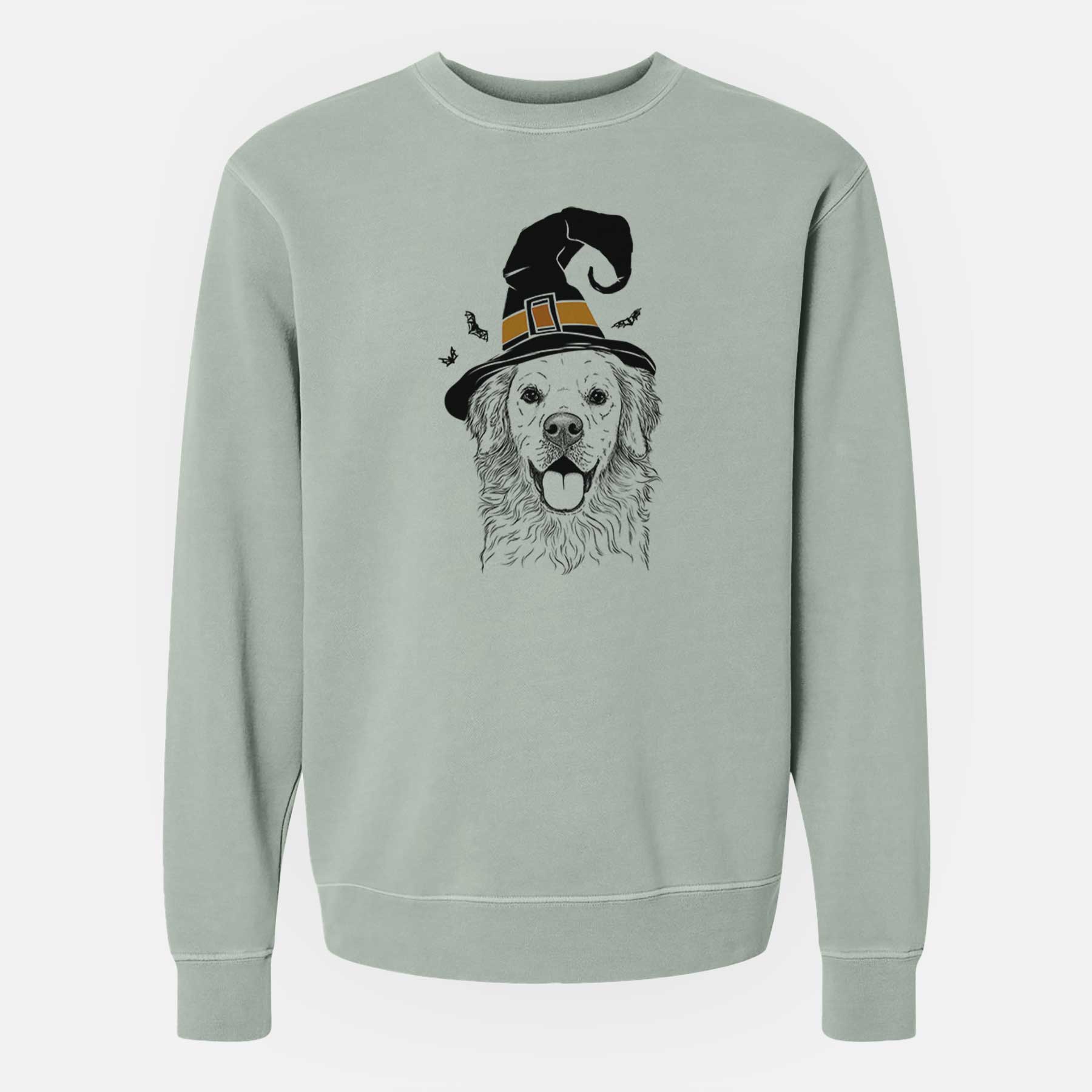 Witch Juniper the Golden Retriever - Unisex Pigment Dyed Crew Sweatshirt