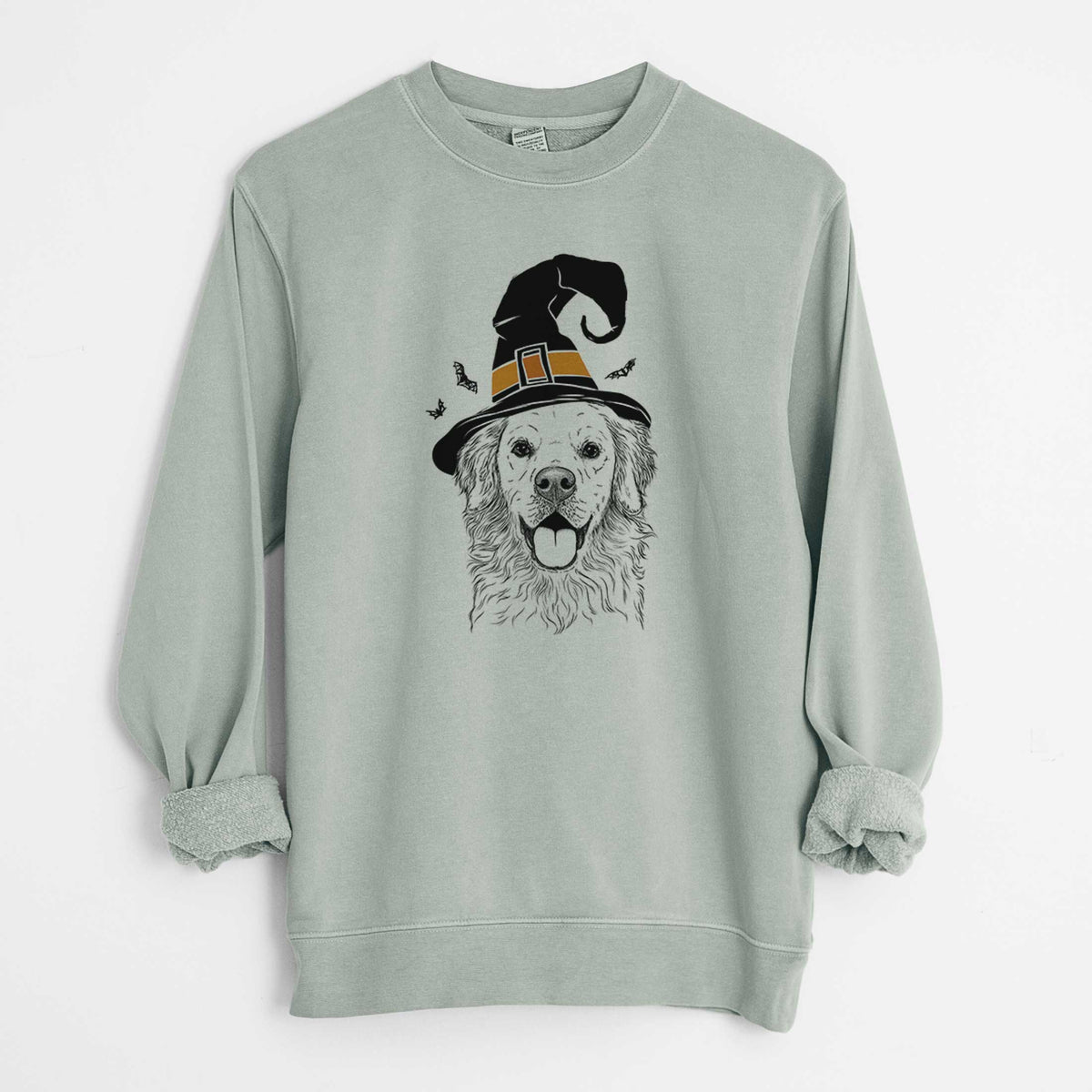 Witch Juniper the Golden Retriever - Unisex Pigment Dyed Crew Sweatshirt