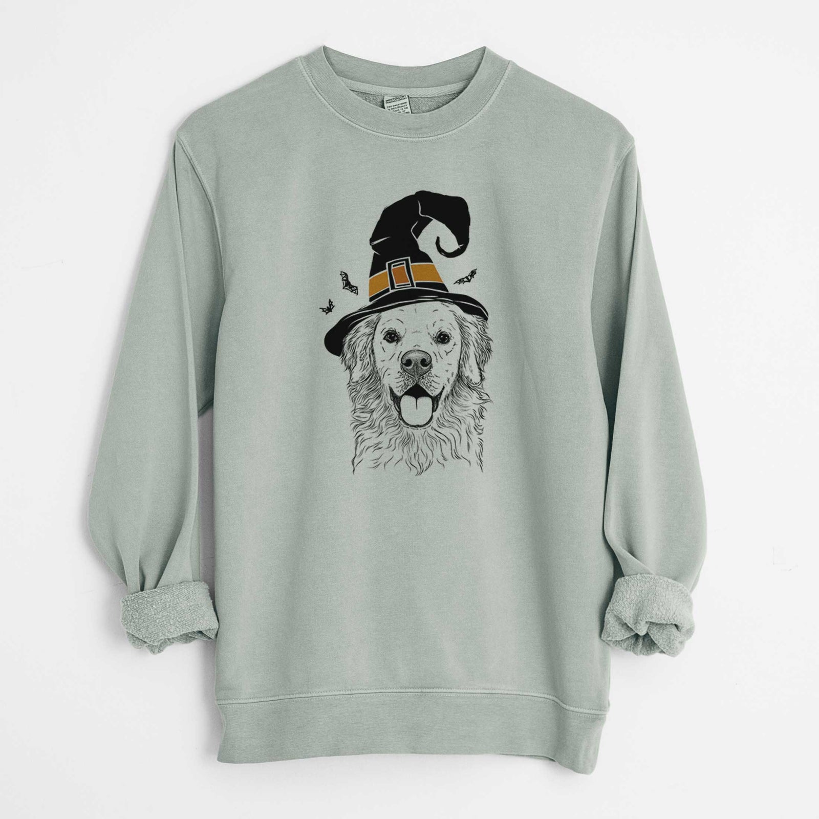 Witch Juniper the Golden Retriever - Unisex Pigment Dyed Crew Sweatshirt