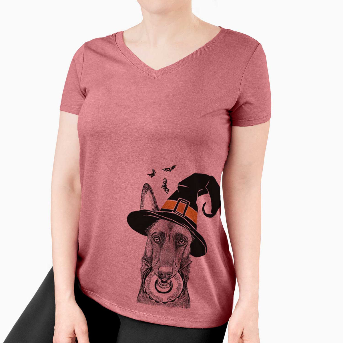 Witch Juno the Belgian Malinois - Women's V-neck Shirt