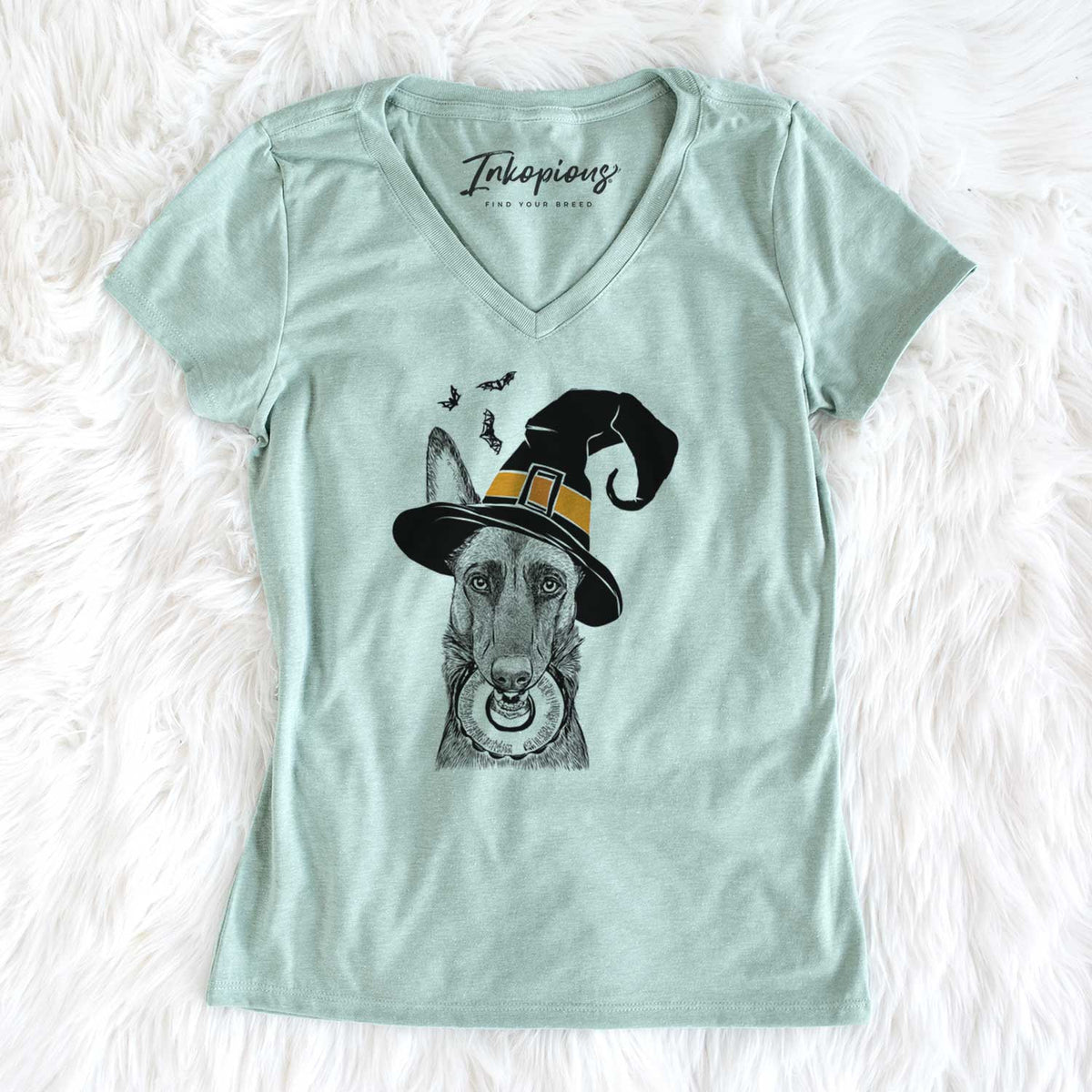 Witch Juno the Belgian Malinois - Women's V-neck Shirt