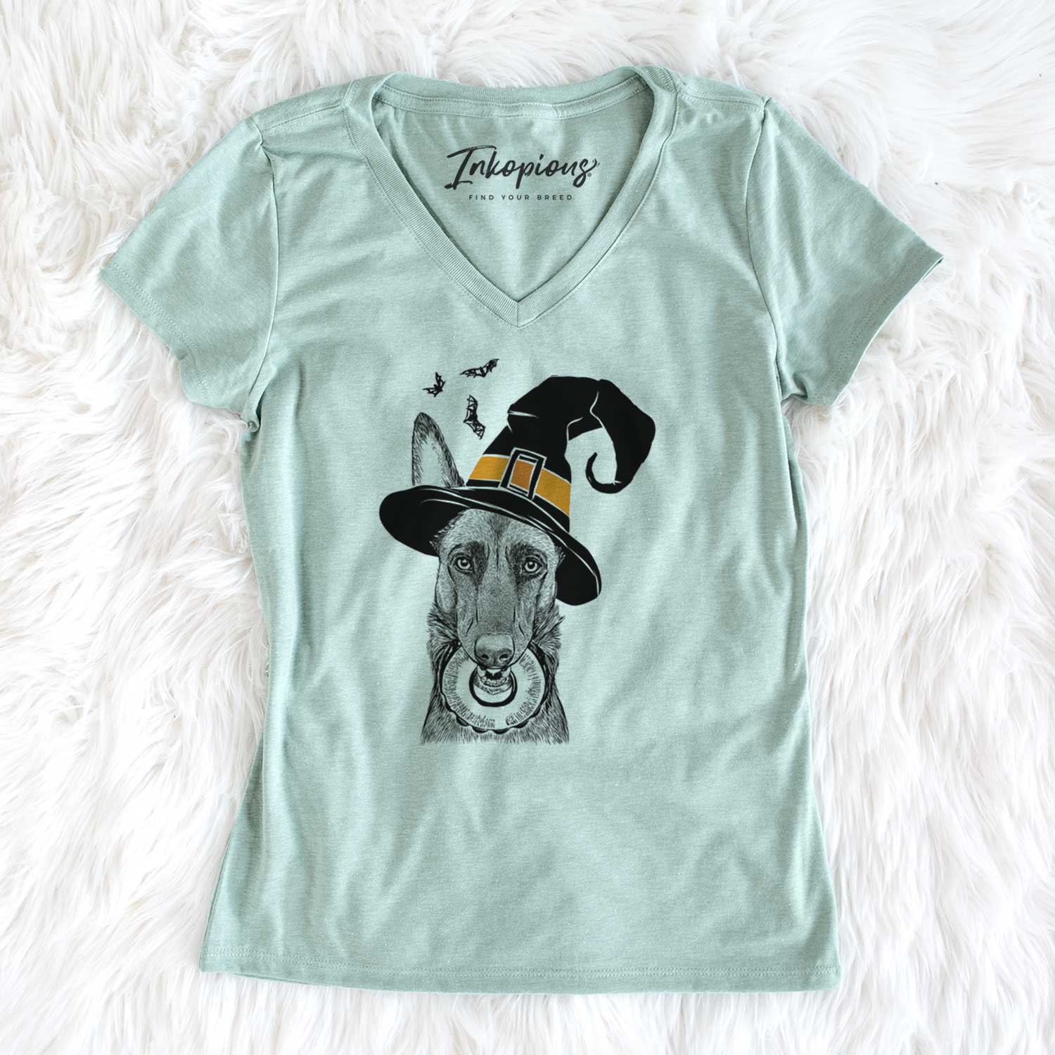 Witch Juno the Belgian Malinois - Women's V-neck Shirt