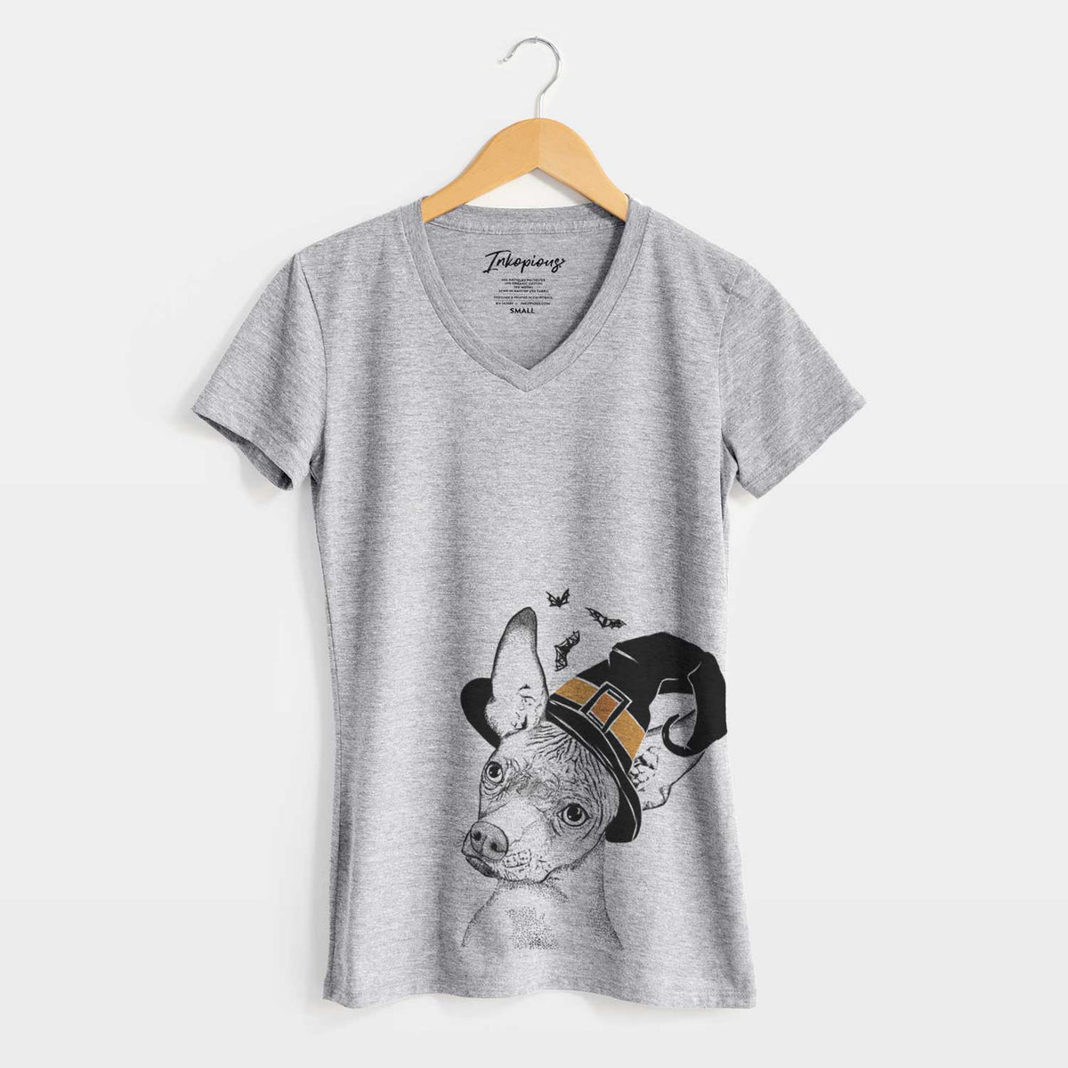 Witch Kahlo the Xoloitzcuintli - Women's V-neck Shirt