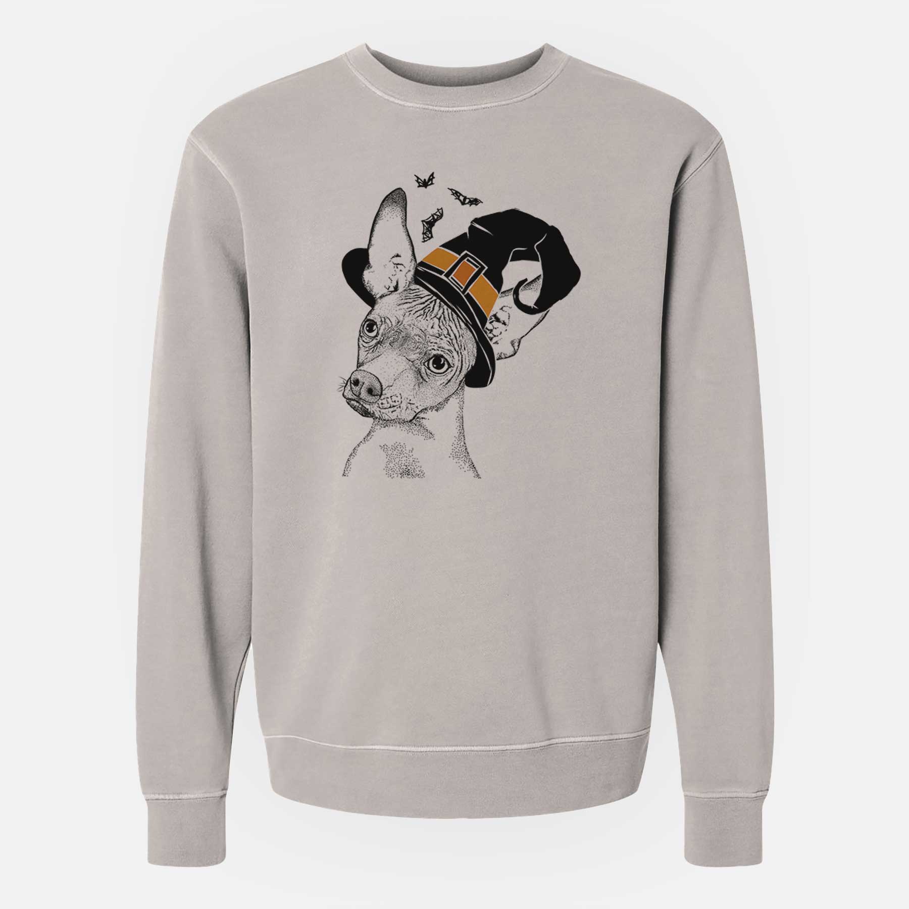 Witch Kahlo the Xoloitzcuintli - Unisex Pigment Dyed Crew Sweatshirt