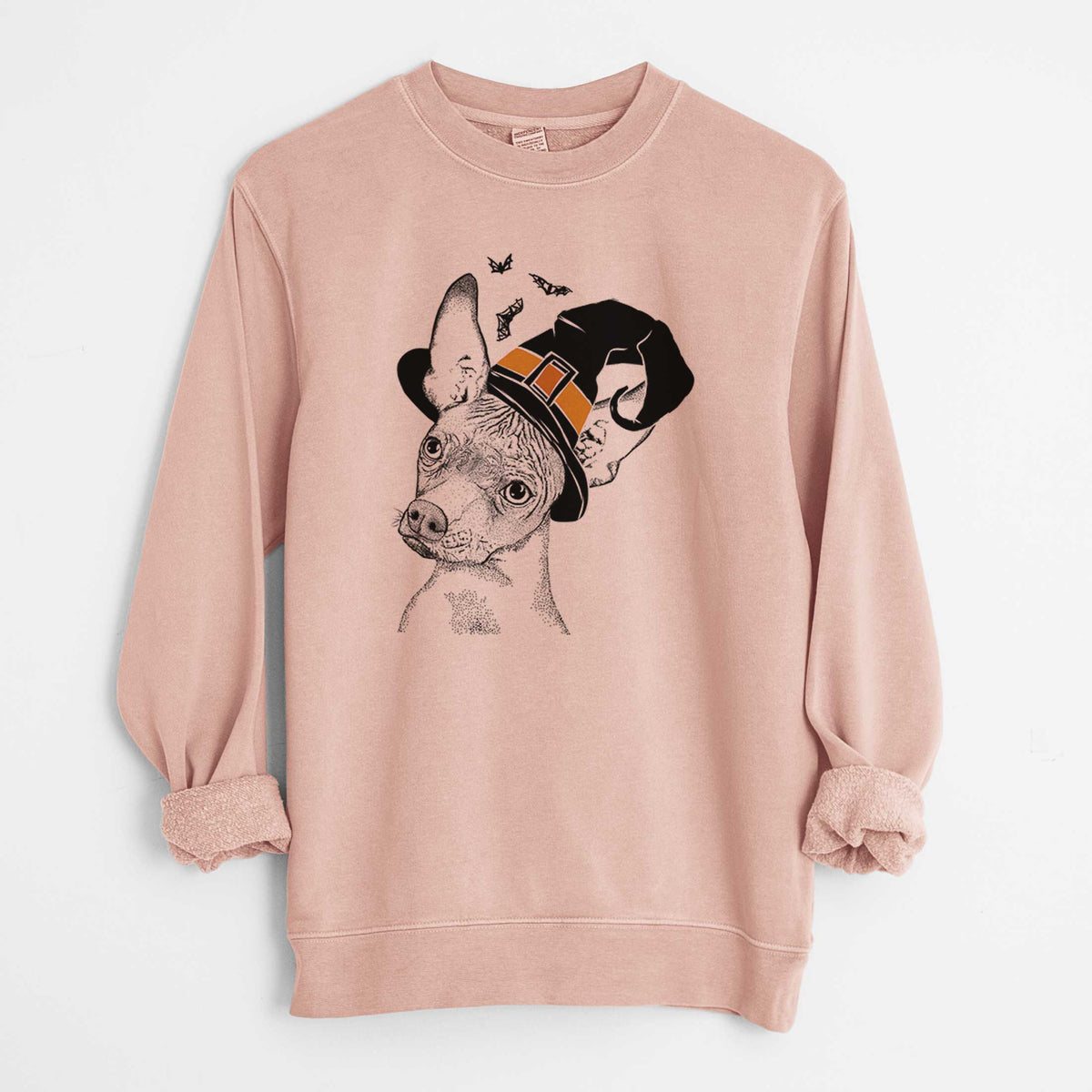 Witch Kahlo the Xoloitzcuintli - Unisex Pigment Dyed Crew Sweatshirt