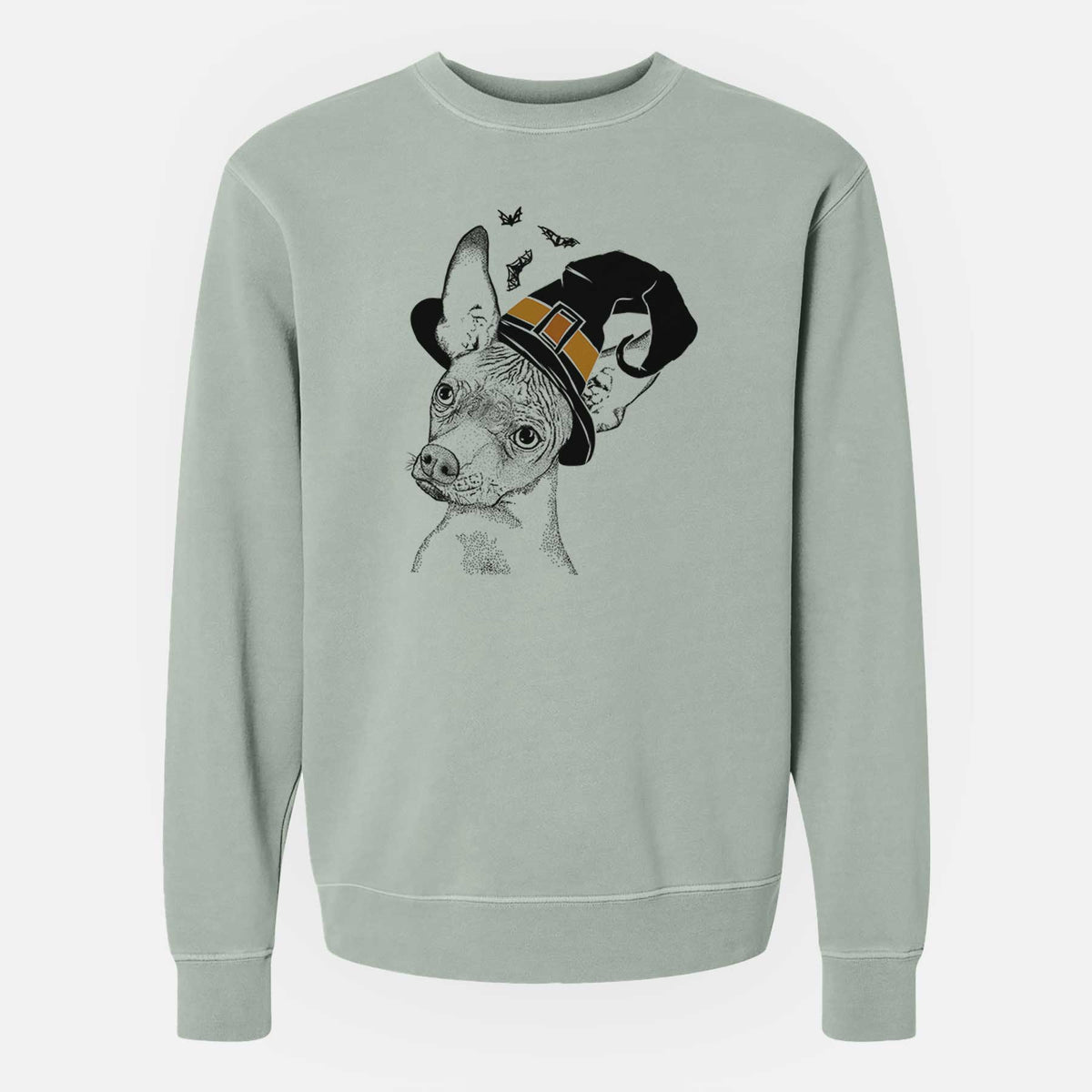 Witch Kahlo the Xoloitzcuintli - Unisex Pigment Dyed Crew Sweatshirt