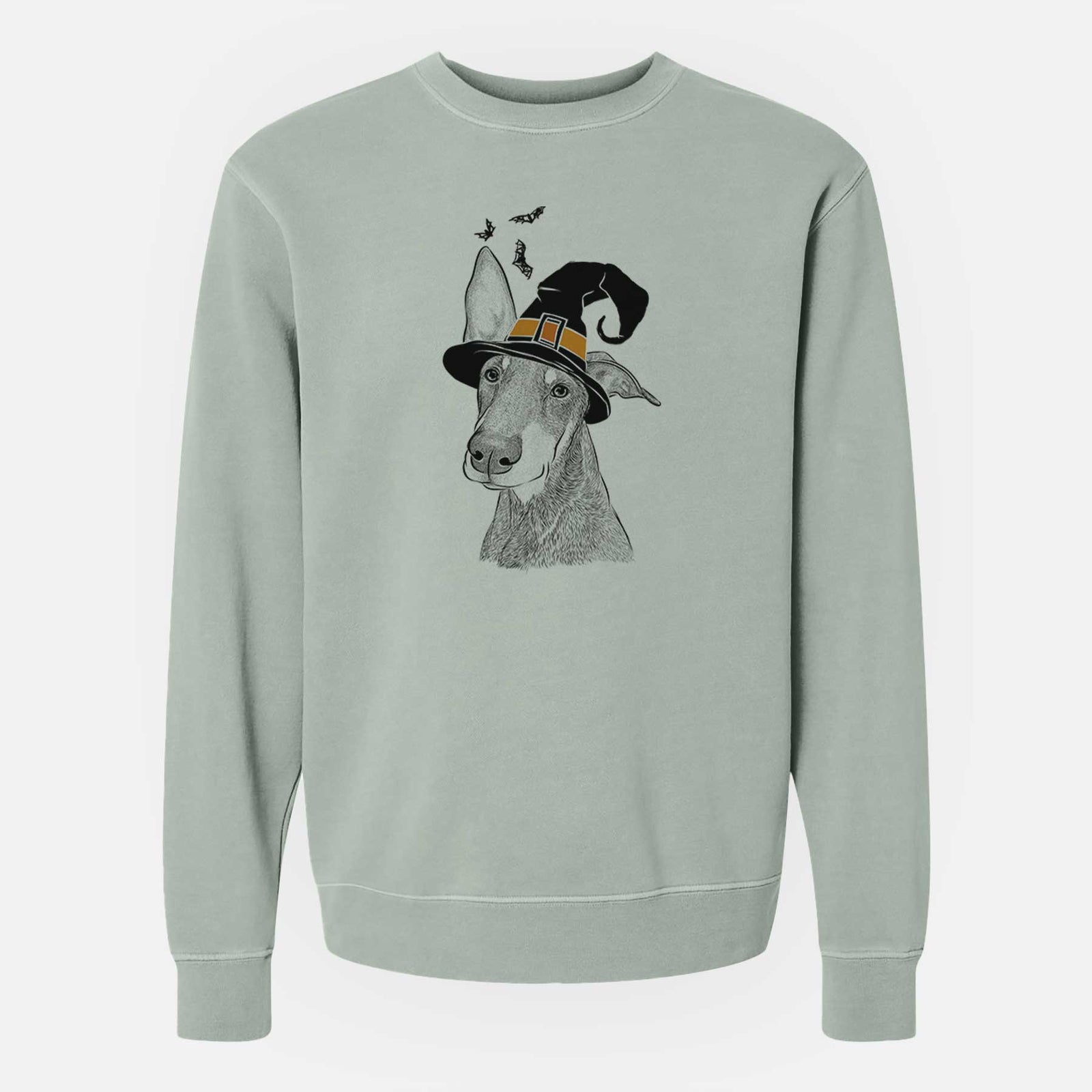 Witch Kain the Doberman Pinscher - Unisex Pigment Dyed Crew Sweatshirt