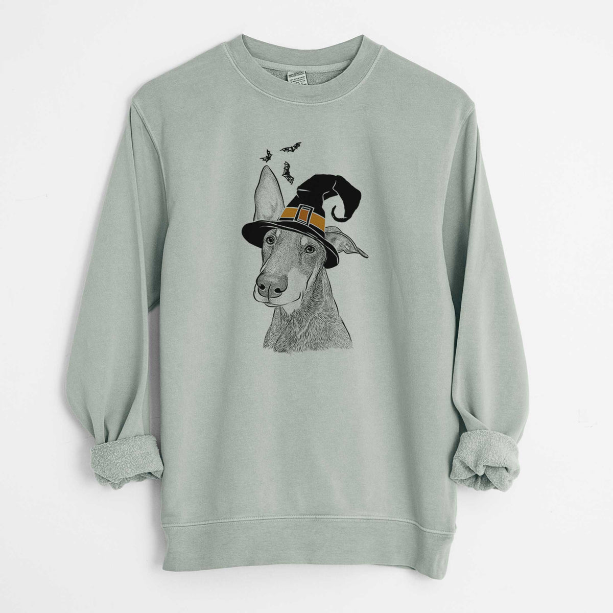 Witch Kain the Doberman Pinscher - Unisex Pigment Dyed Crew Sweatshirt