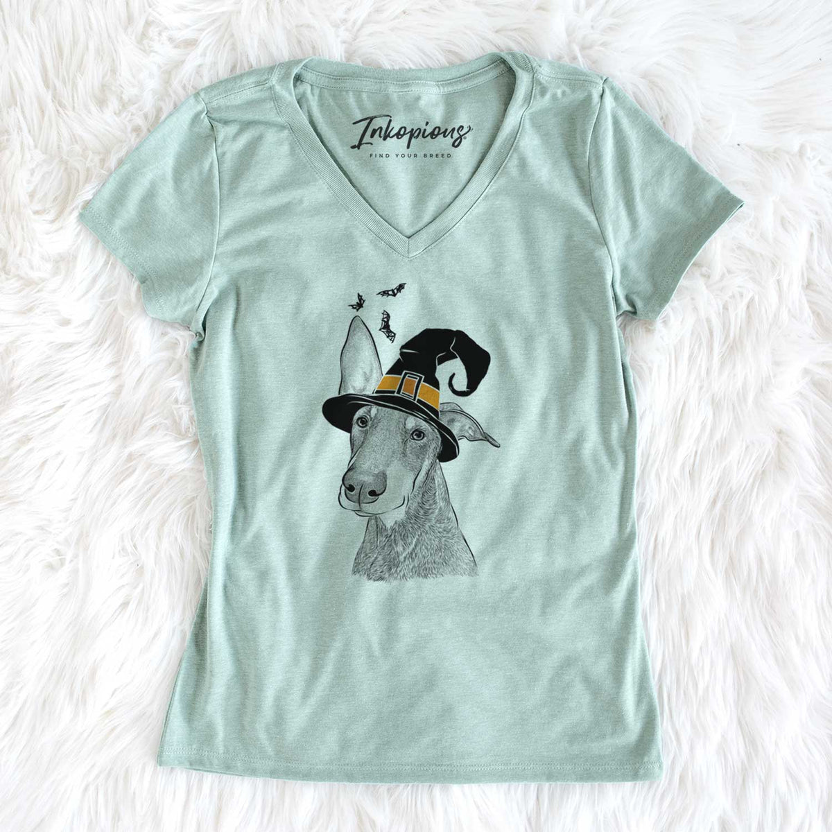 Witch Kain the Doberman Pinscher - Women's V-neck Shirt