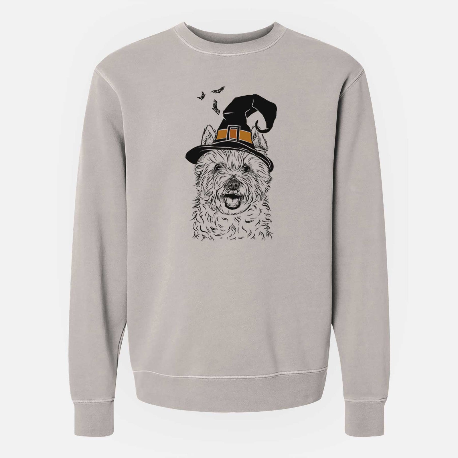 Witch Kami the West Highland Terrier - Unisex Pigment Dyed Crew Sweatshirt