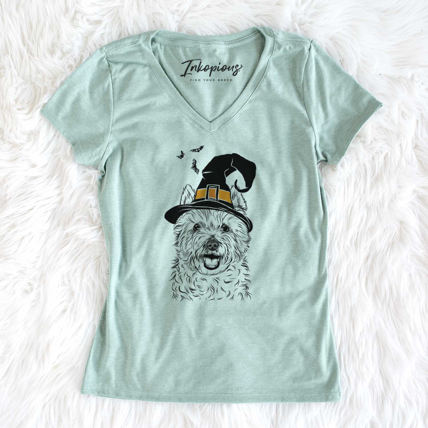 Witch Kami the West Highland Terrier - Women's V-neck Shirt