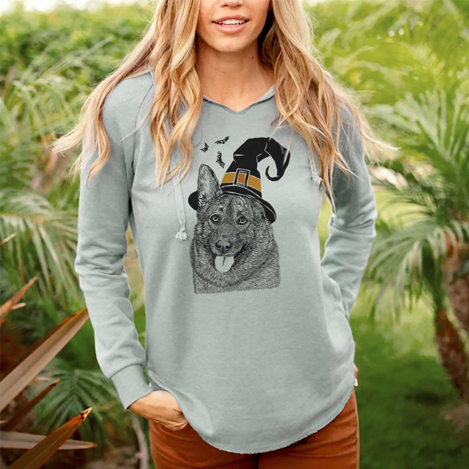 Witch Kasia the Norwegian Elkhound - Cali Wave Hooded Sweatshirt